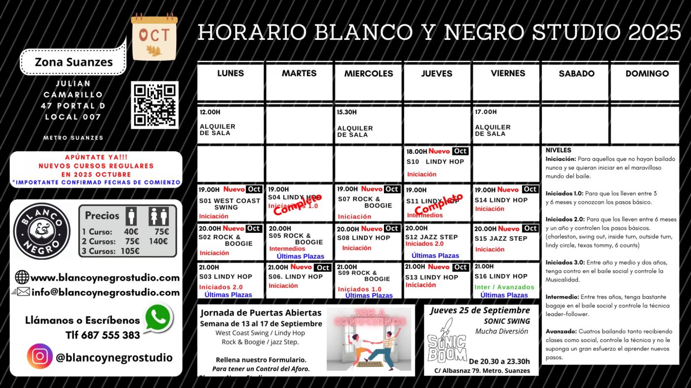 Clases Regulares de Swing, Rock & Roll, Jazz Step y West Coast Swing en Madrid