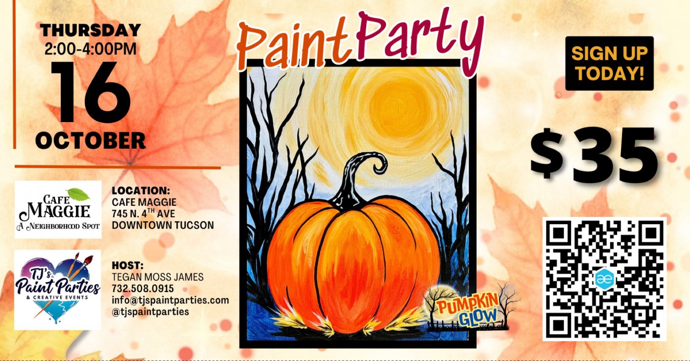 Halloween Pumpkin Glow Paint Party at Caf\u00e9 Maggie (Tucson, AZ)