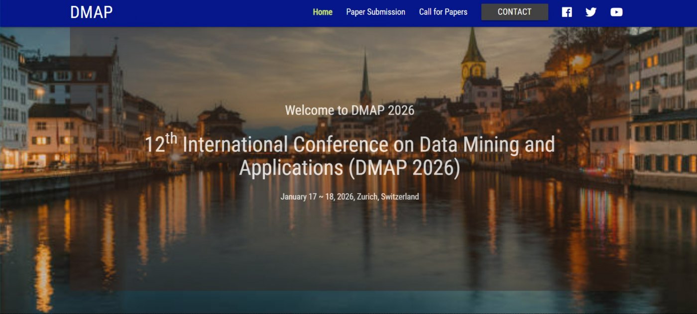12th International Conference on Data Mining and Applications (DMAP 2026)