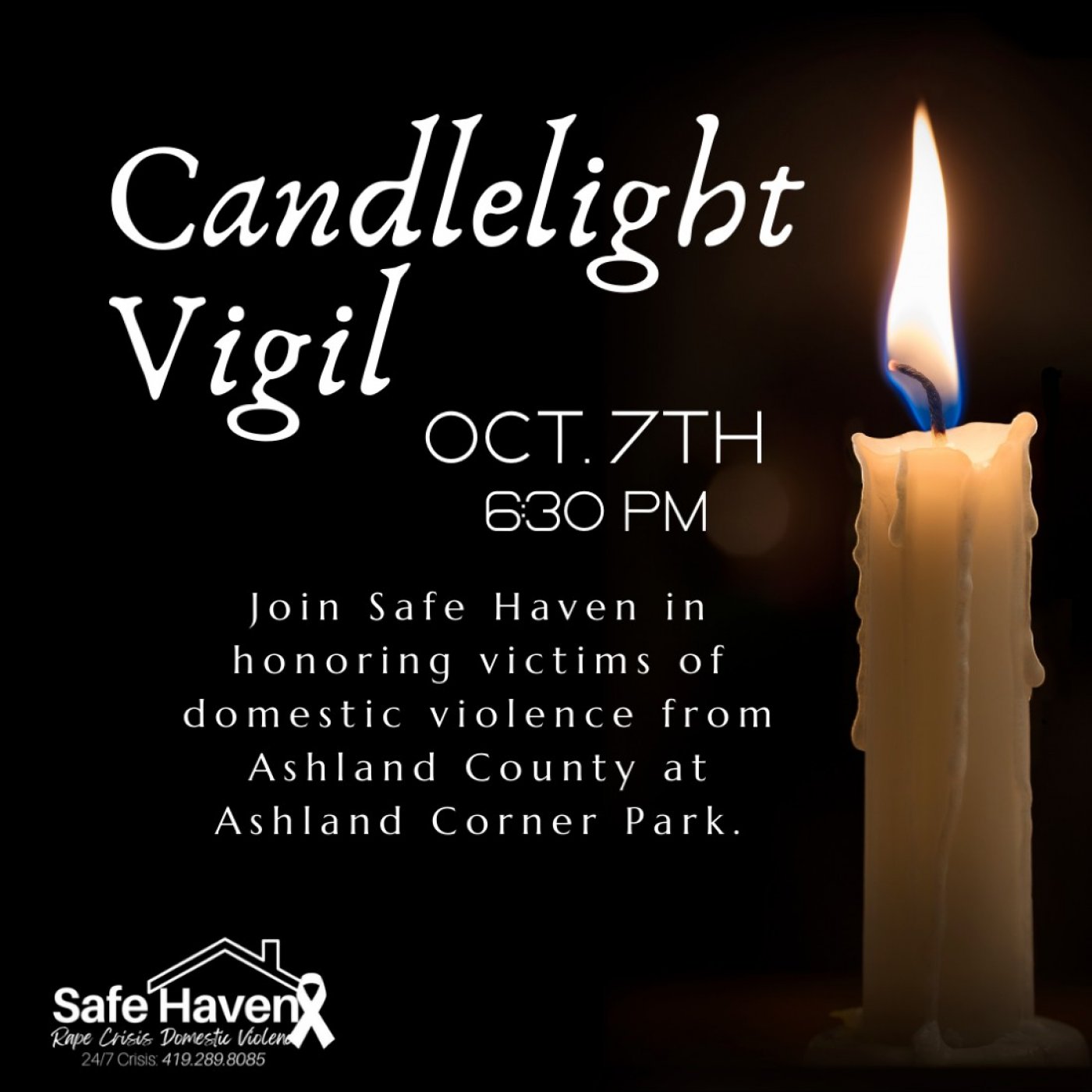 Candlelight Vigil honoring the Women who lost their lives to Domestic Violence in Ashland County