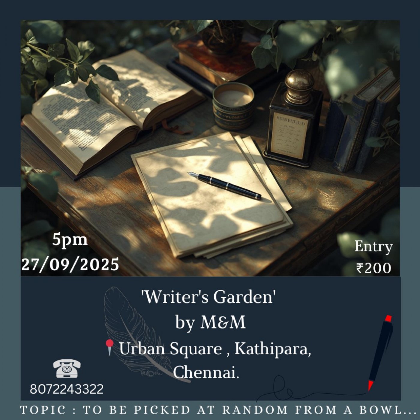 Writer's Garden by M&M : 27th September,2025