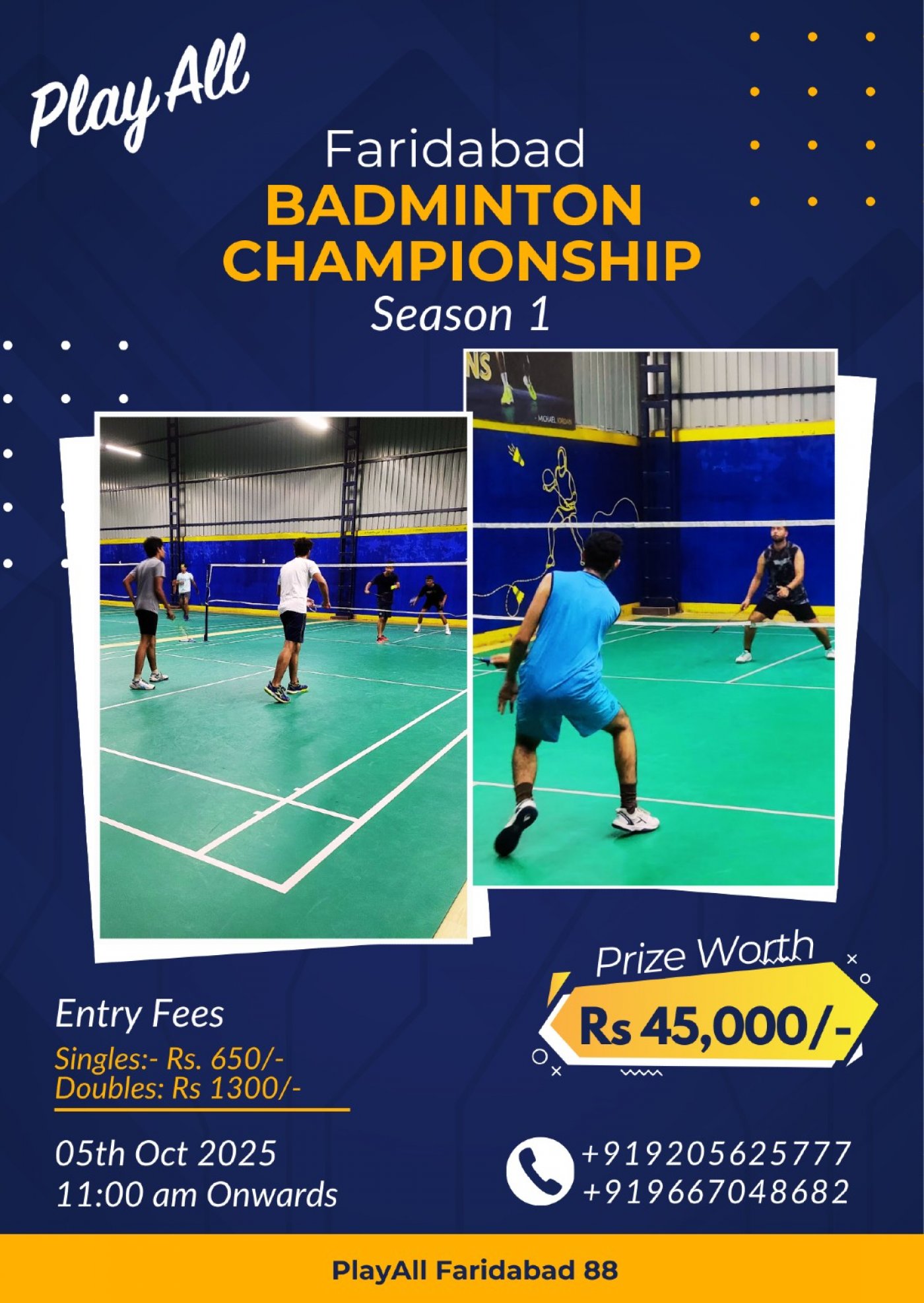 Faridabad Badminton Championship Sec -88, Season - 01