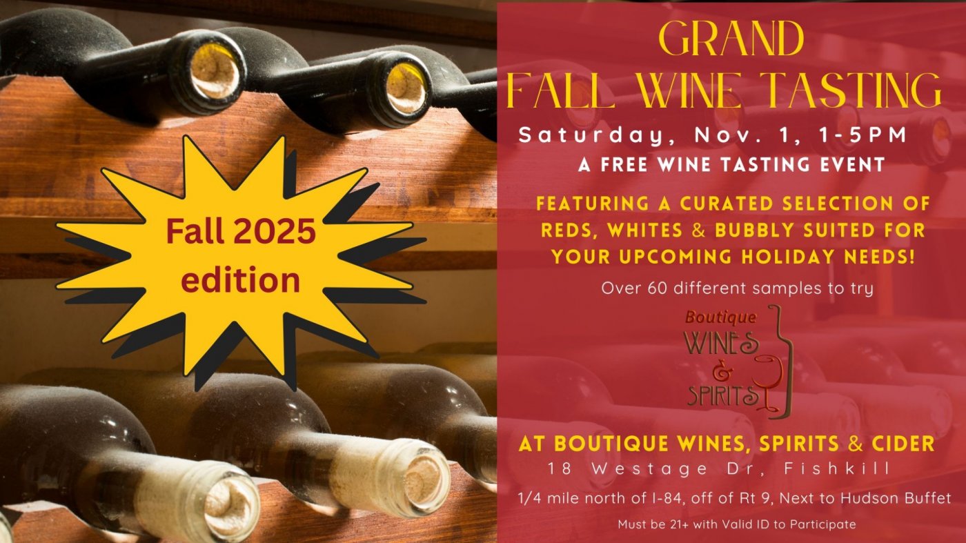 Grand Fall Wine Tasting at Boutique Wines, Spirits and Cider