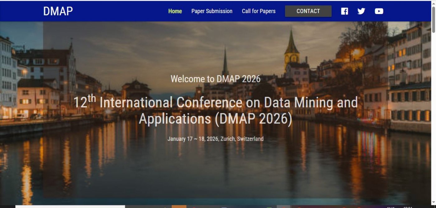 12th International Conference on Data Mining and Applications (DMAP 2026)