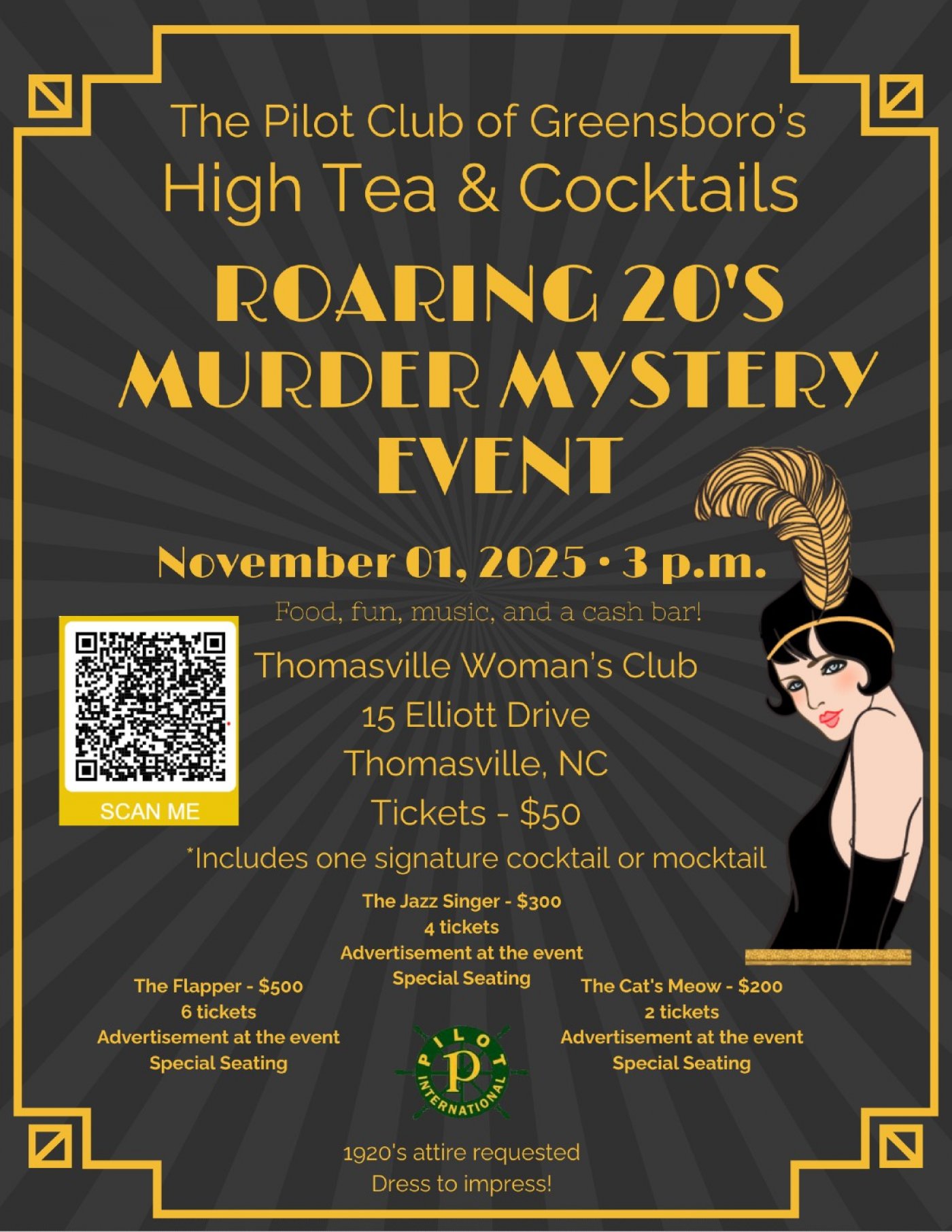 High Tea & Cocktails Roaring 20's Murder Mystery Event