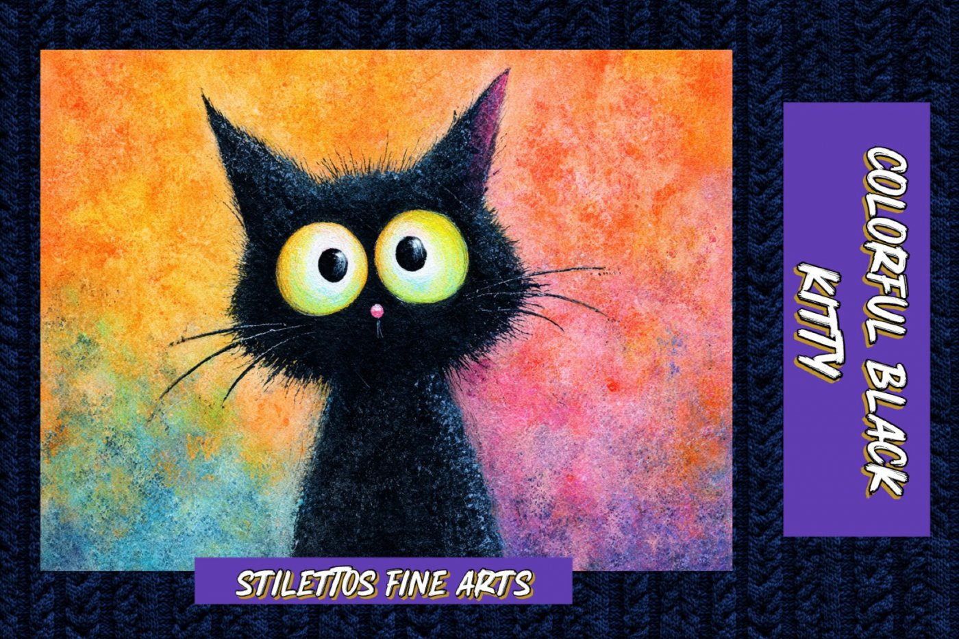 Beyond the Spectrum Art Program: Colorful Black Kitty Acrylic