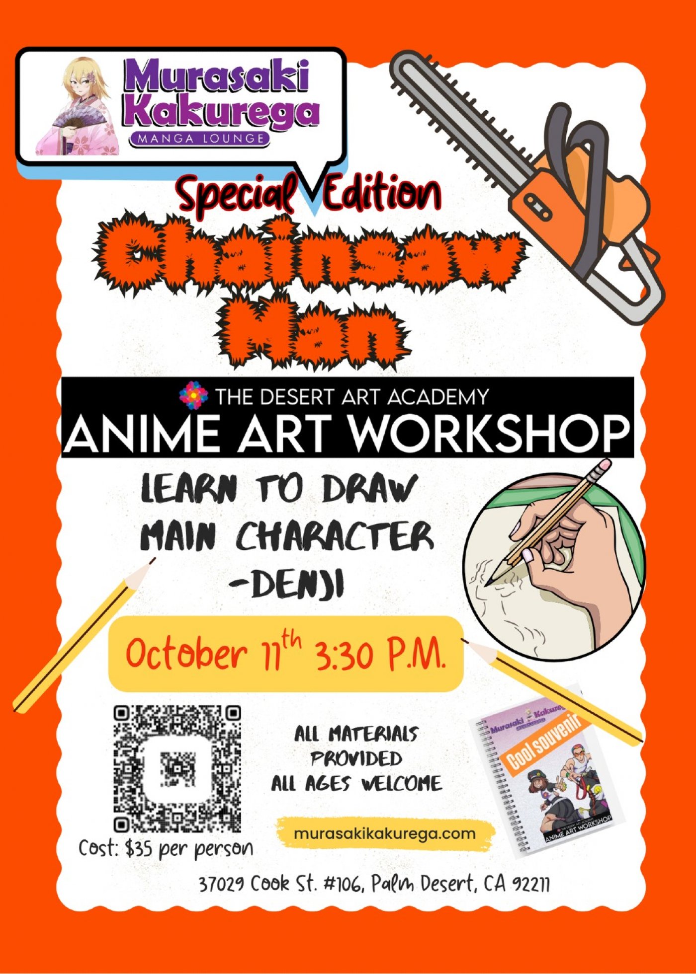 Chainsaw Man Anime Art Workshop @ Murasaki Kakurega