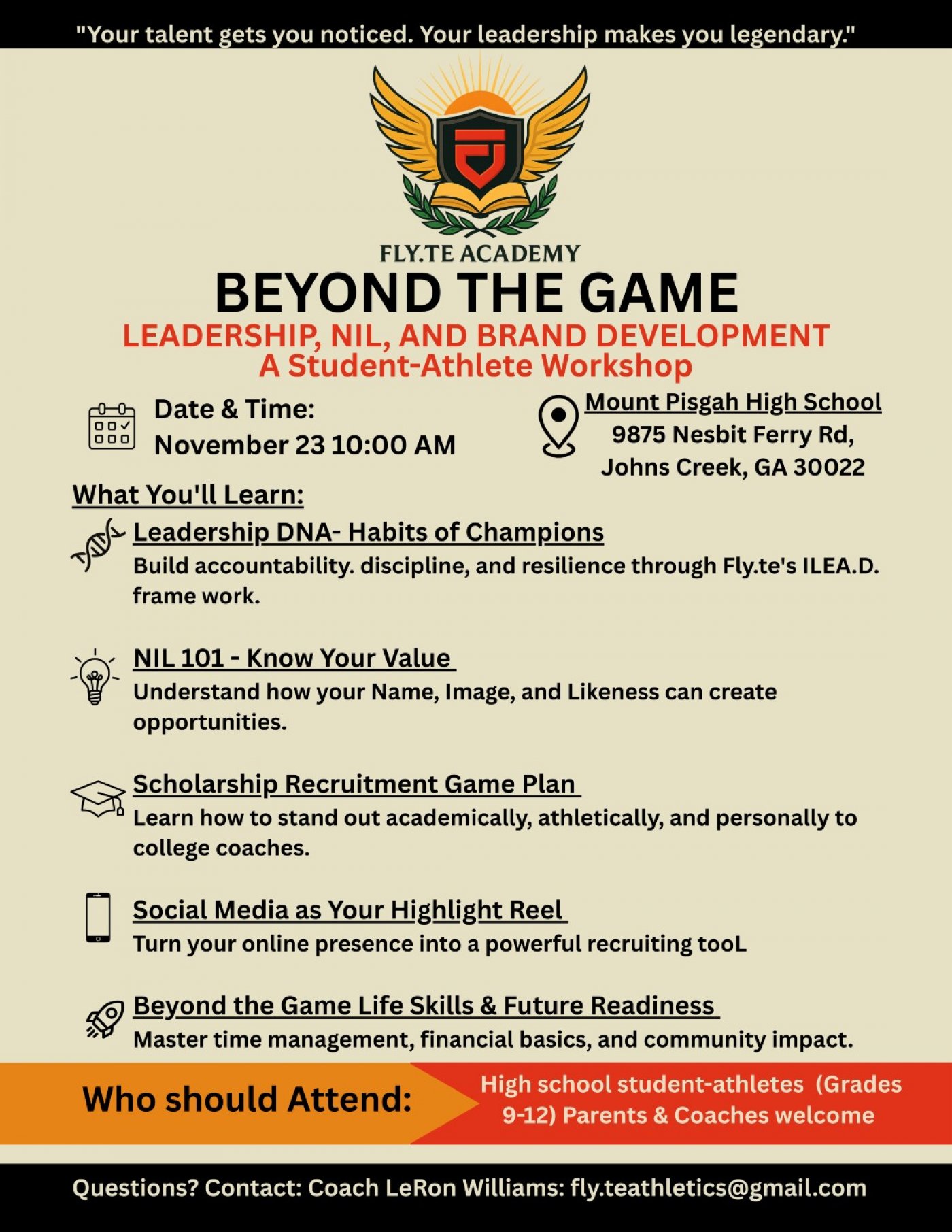 FLY.Te Academy Presents Beyond the Game on 11-23-2025