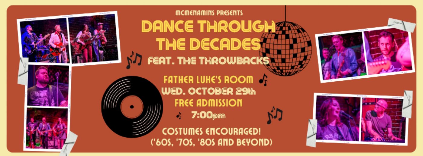 Dance Through the Decades @ Father Luke's Room (FREE!)