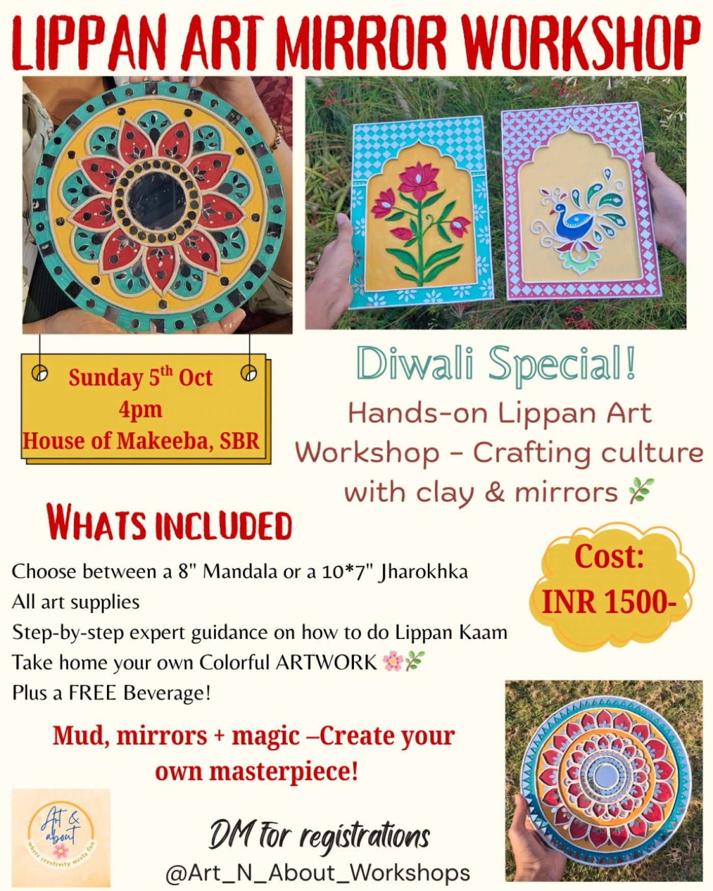 DIWALI SPECIAL - Bring home the sparkle of tradition \ud83c\udf3f\u2728 Create your own Lippan masterpiece!