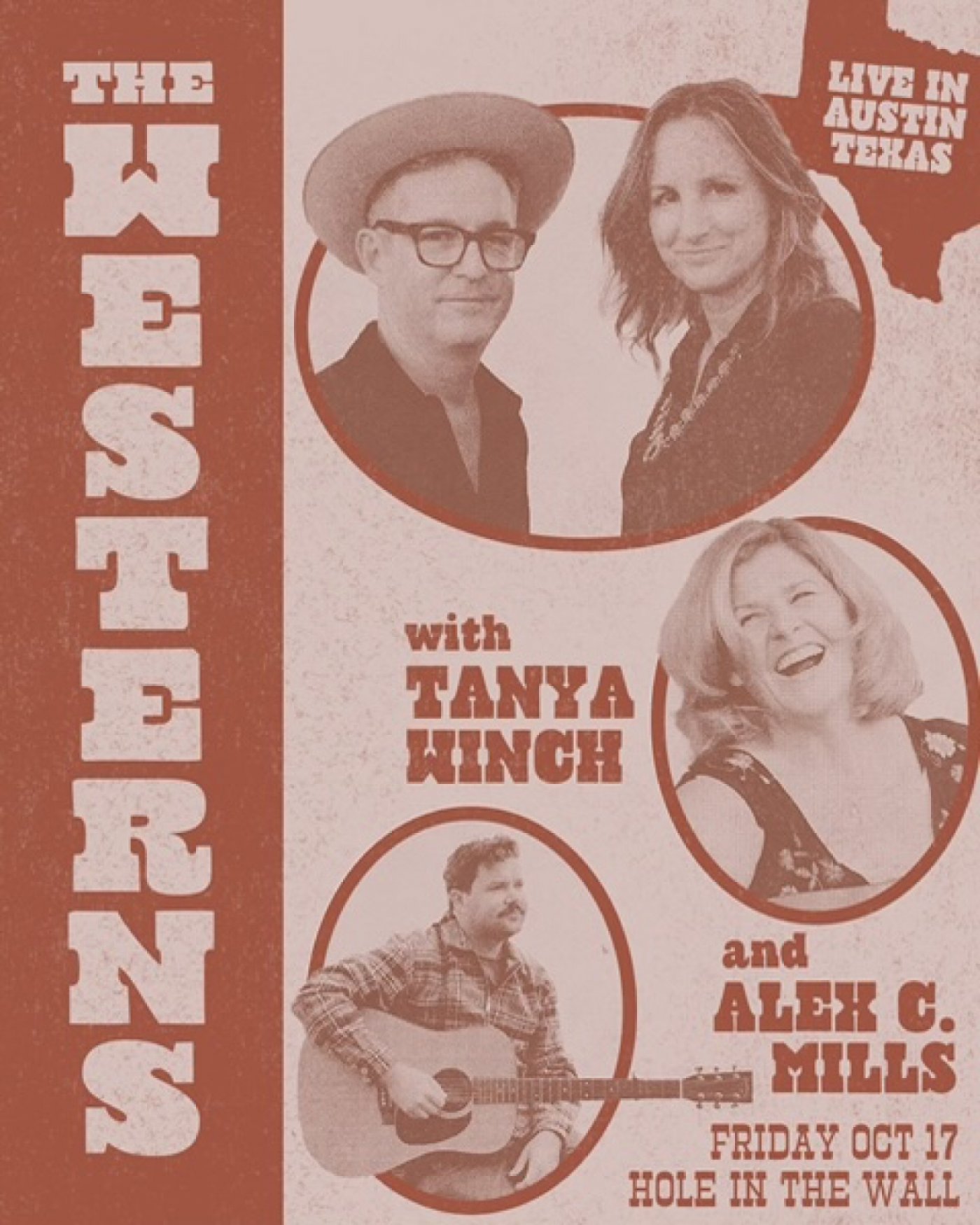 The Westerns Oct. 17th show at Hole in the Wall with Alex C Mills and Tanya Winch