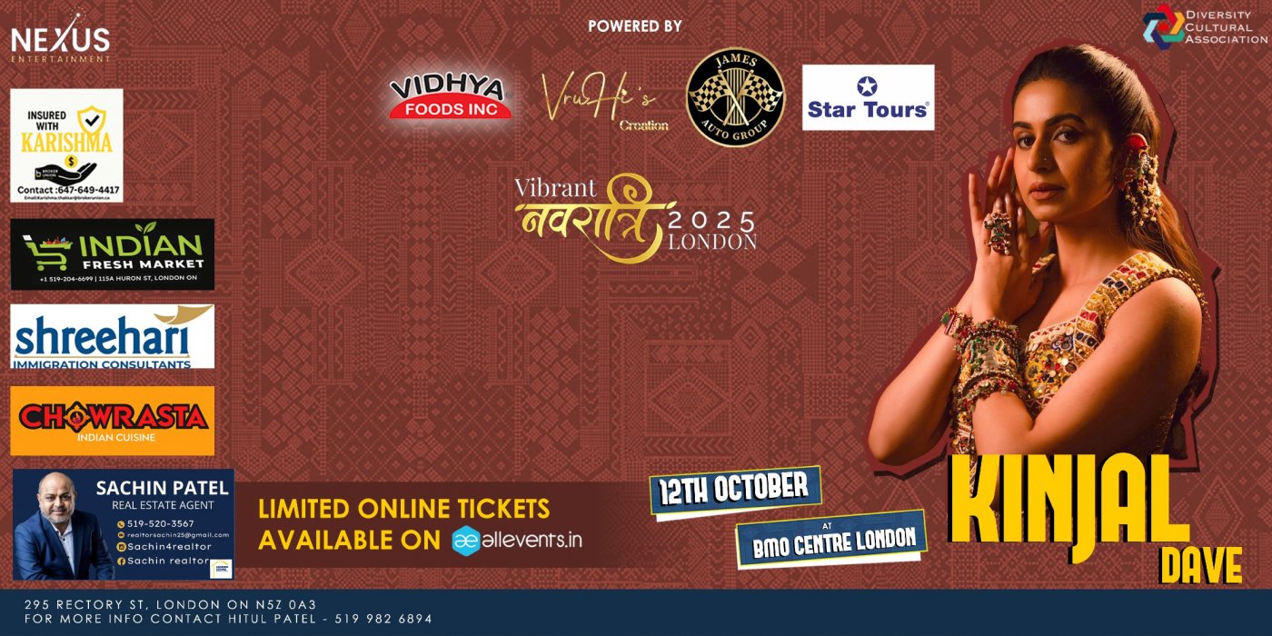 Vibrant Navratri with Kinjal Dave \/ London, ON \/ 12th October 2025