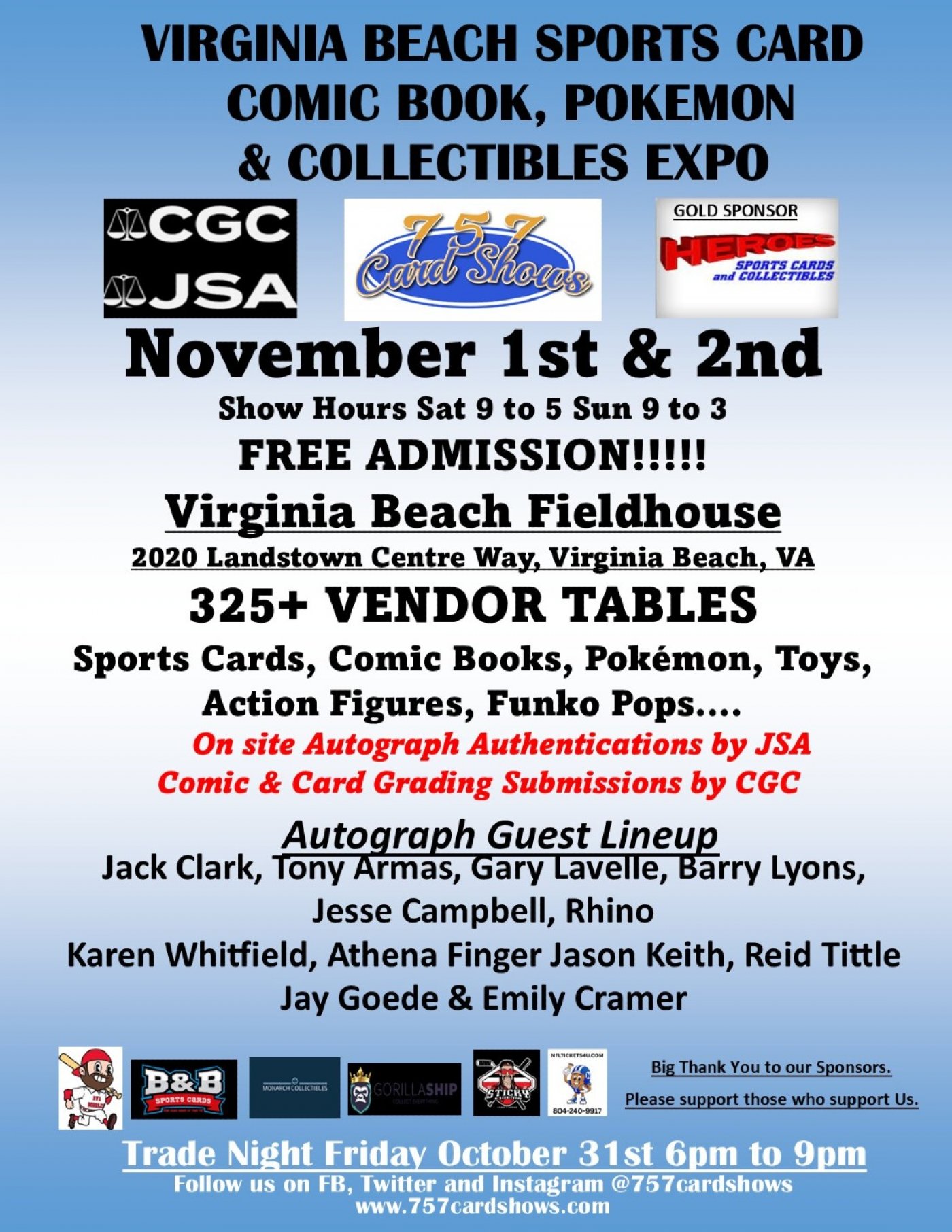 Virginia Beach Sports Card, Comic Book, Pok\u00e9mon and Collectibles Expo