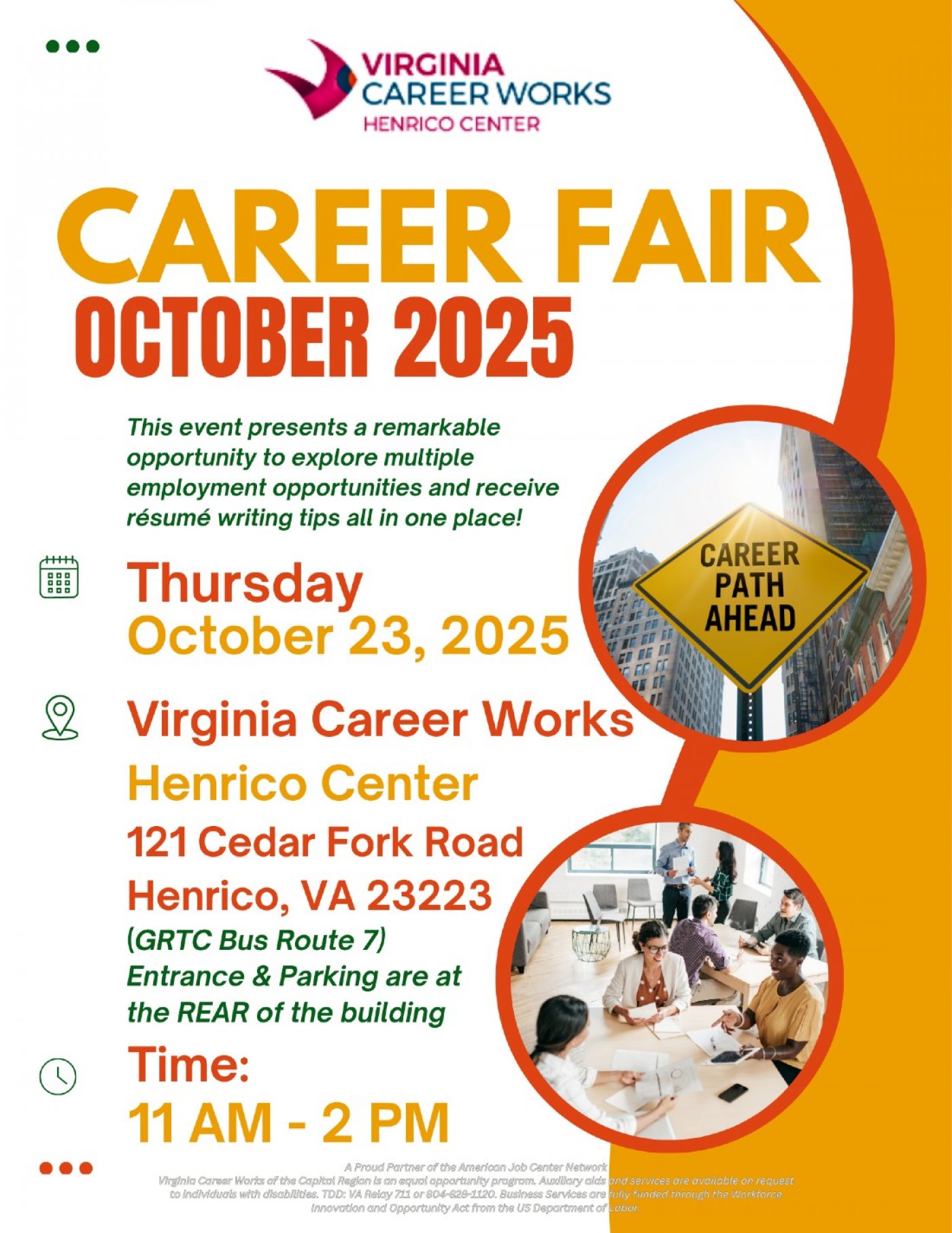 Virginia Career Works - Henrico Center's October 2025 Career Fair