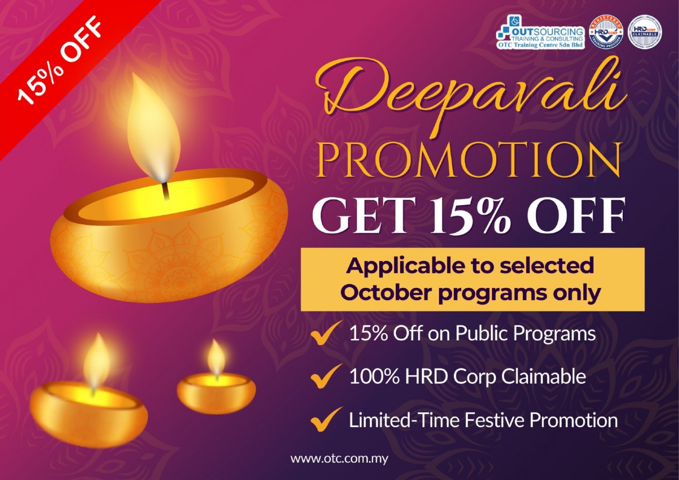 Deepavali Special Promotion \u2013 15% OFF on October Training Programs | OTC Training Centre