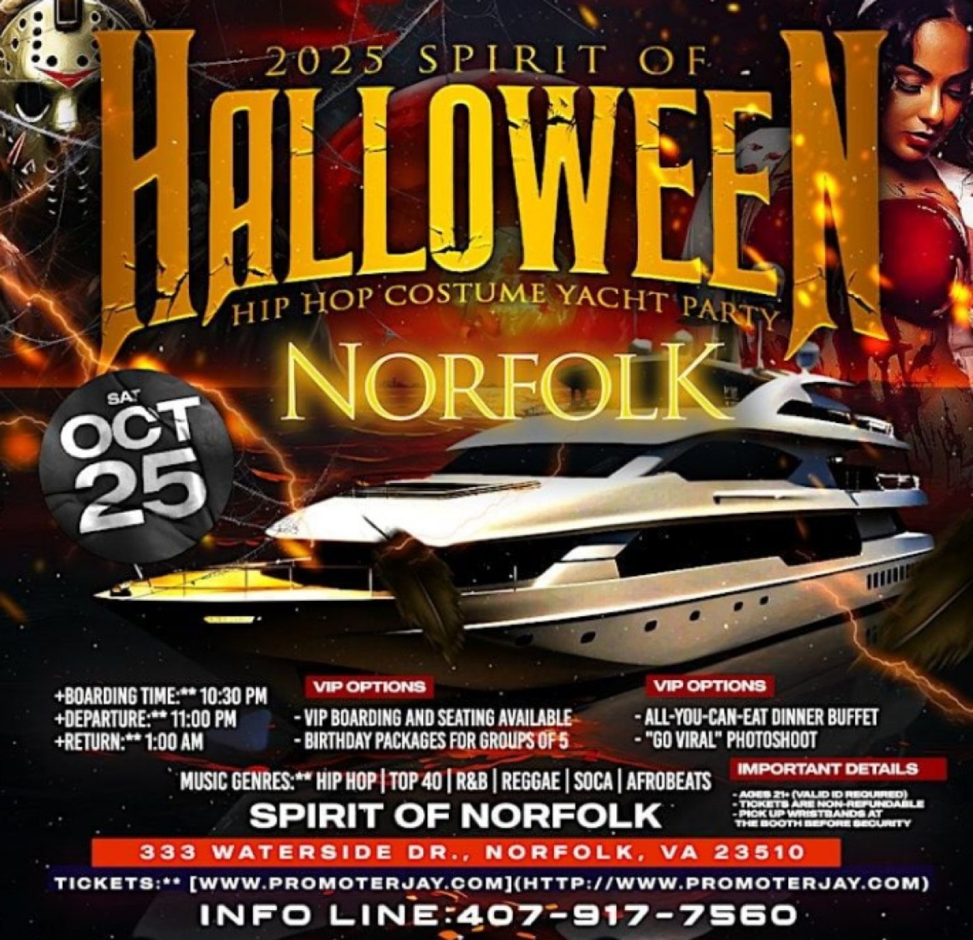 2025 Spirit of Halloween Hip Hop Costume Yacht Party Norfolk