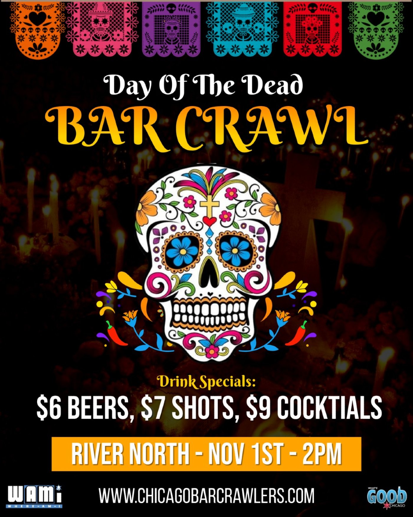 Day Of The Dead Halloween Bar Crawl
