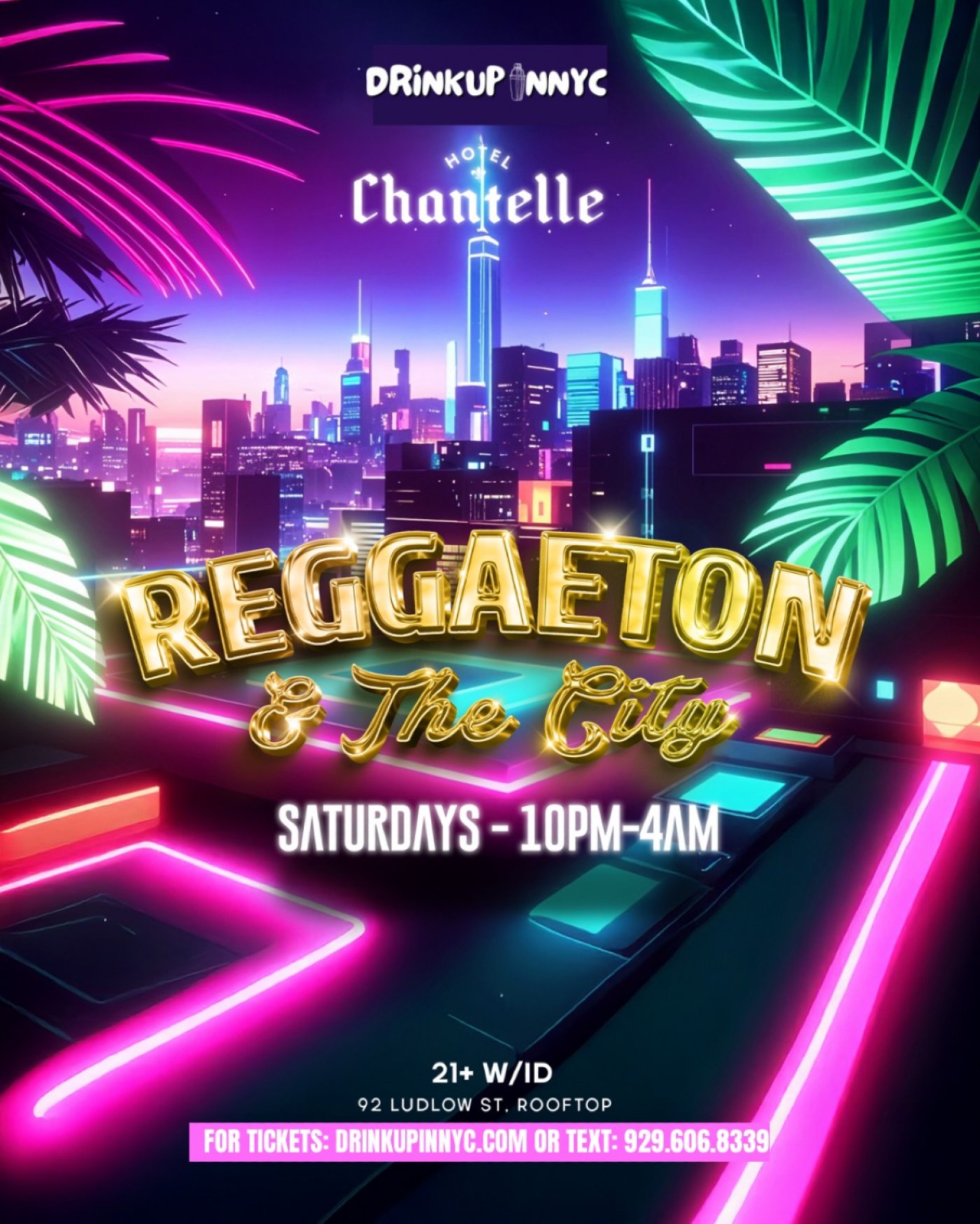 Reggaeton & The City Rooftop Party | Hotel Chantelle NYC: Sat, 10\/4