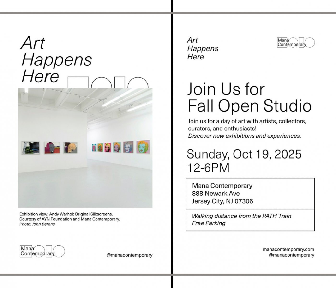 Mana Contemporary Fall Open Studio 2025