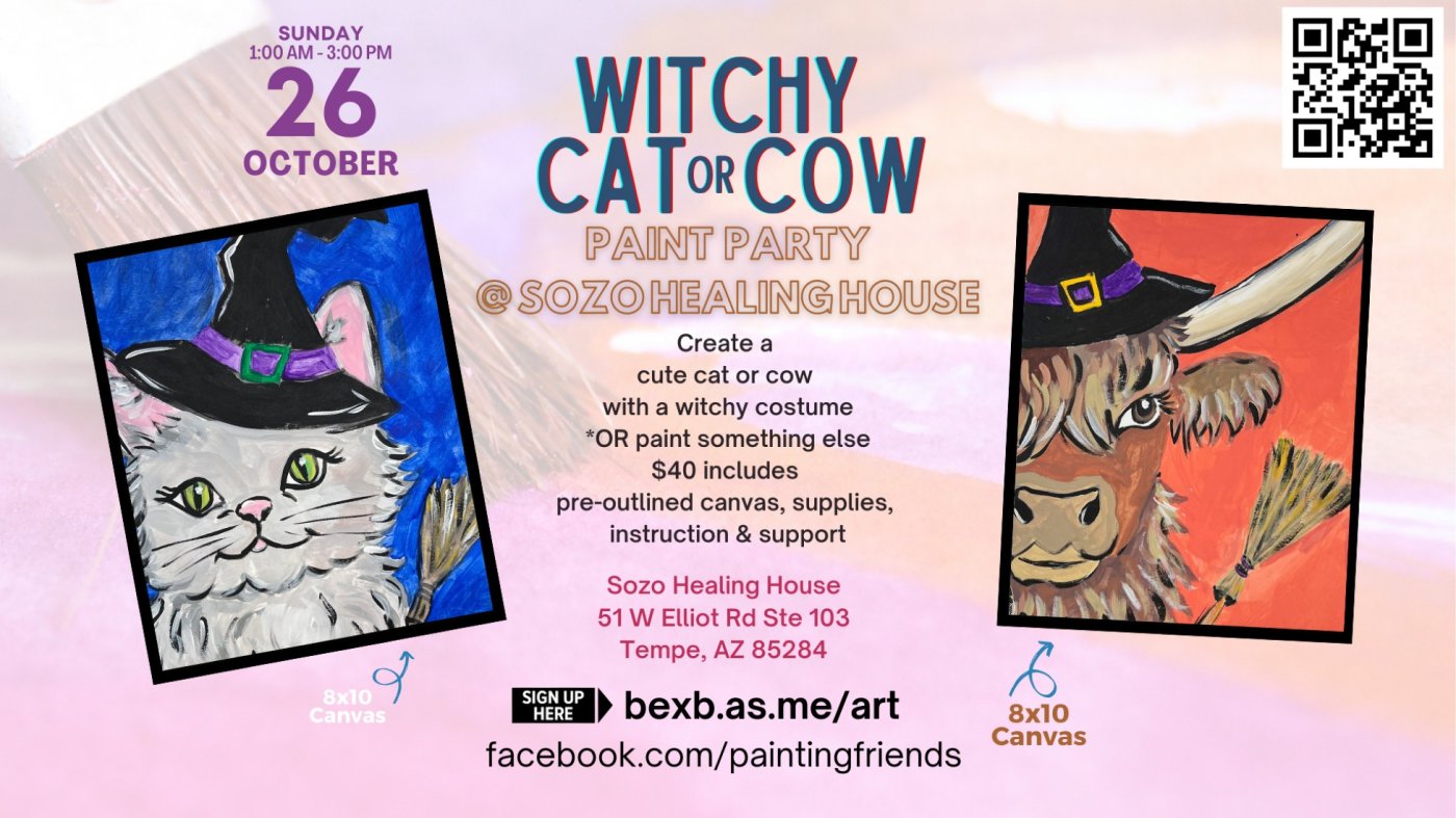 Paint Party: Witchy Cat or Cow at Sozo Healing House