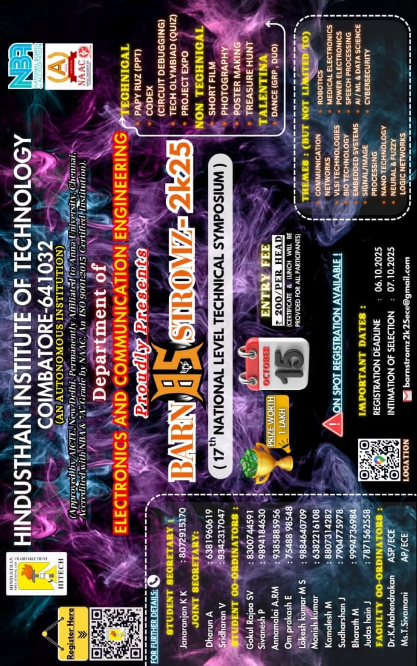 17th National level technical symposium (Barnstromz'2k25)