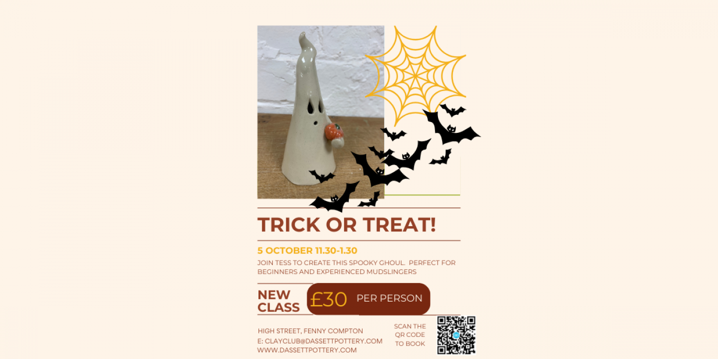 Make your own Ceramic Spooky Ghoul - \u00a330 11.30-1.30pm