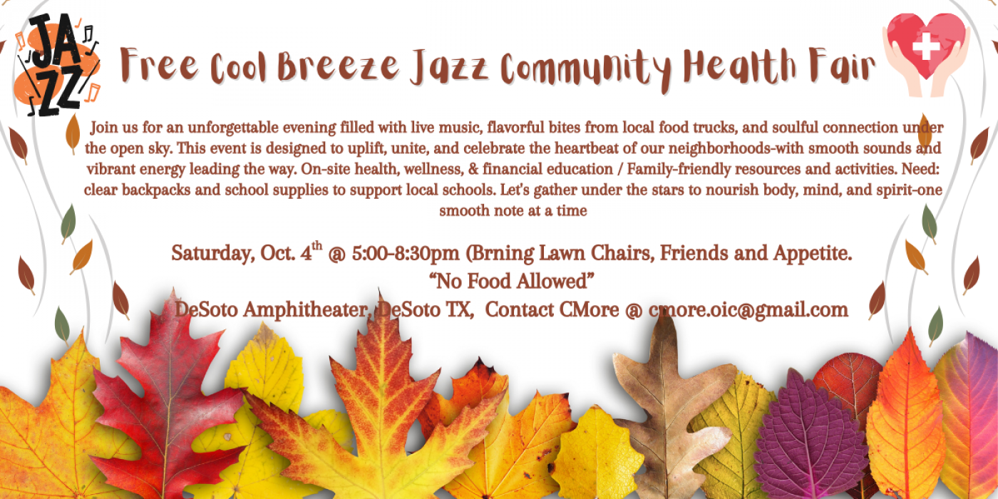 Free Cool Breeze Jazz Community Health Fair - DeSoto, TX 