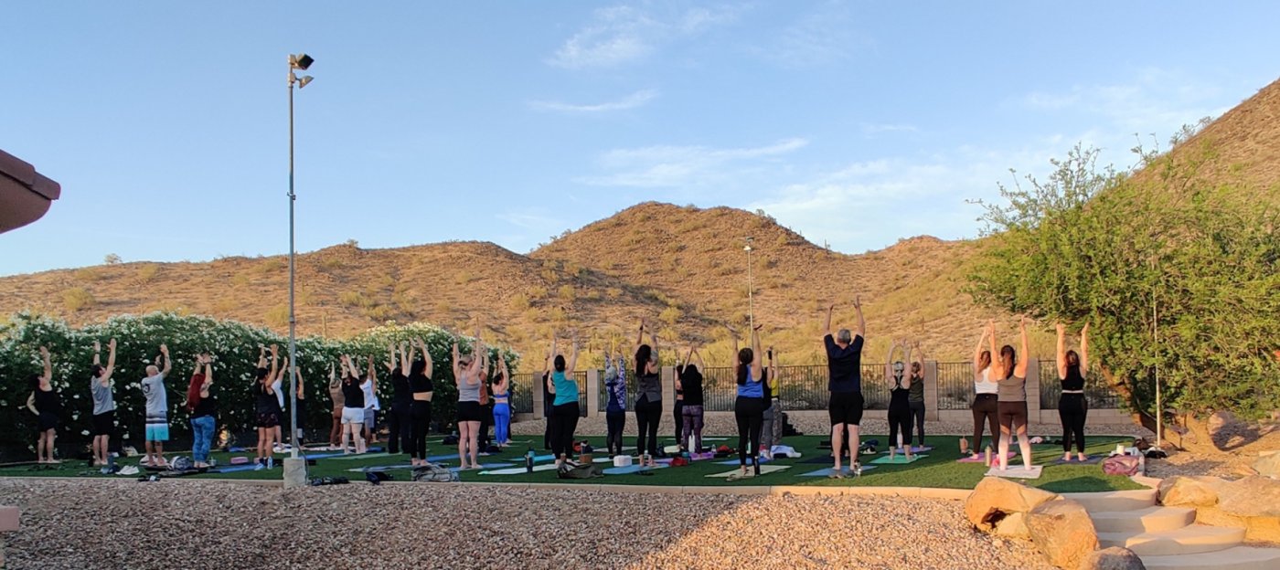 Sunrise Yoga at Blisstopia Retreats