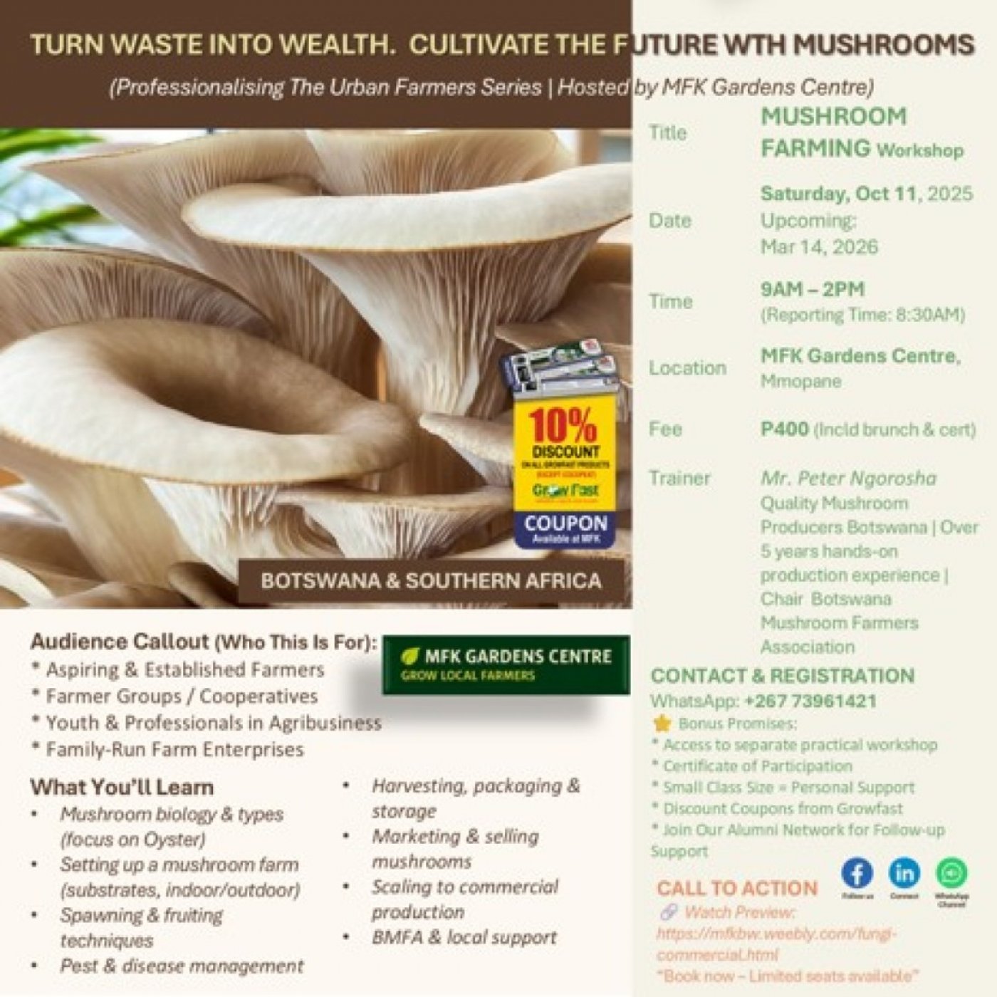 Mushroom Farming Workshop