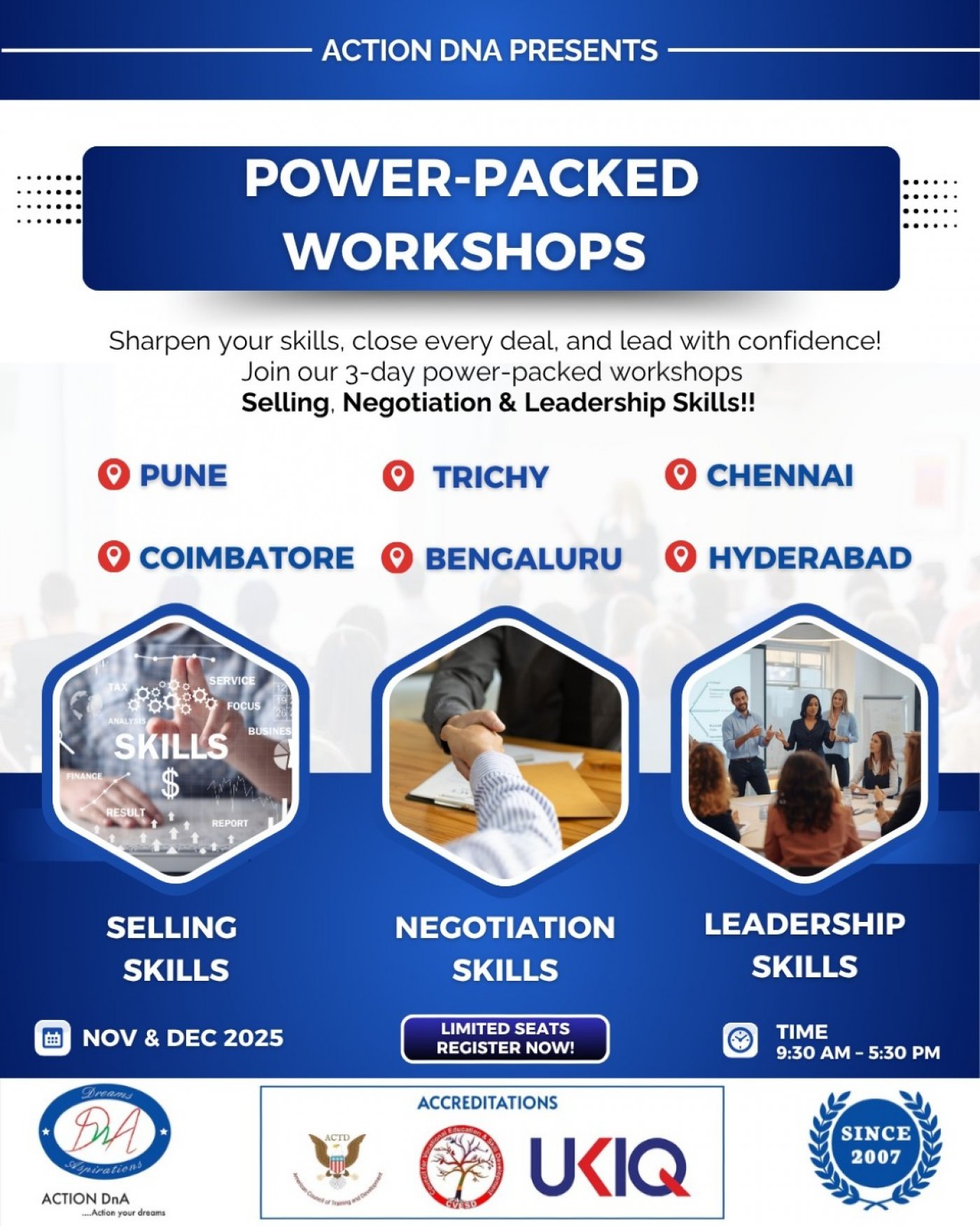 WORKSHOPS ON LEADERSHIP, SELLING & NEGOTIATION SKILLS IN PUNE