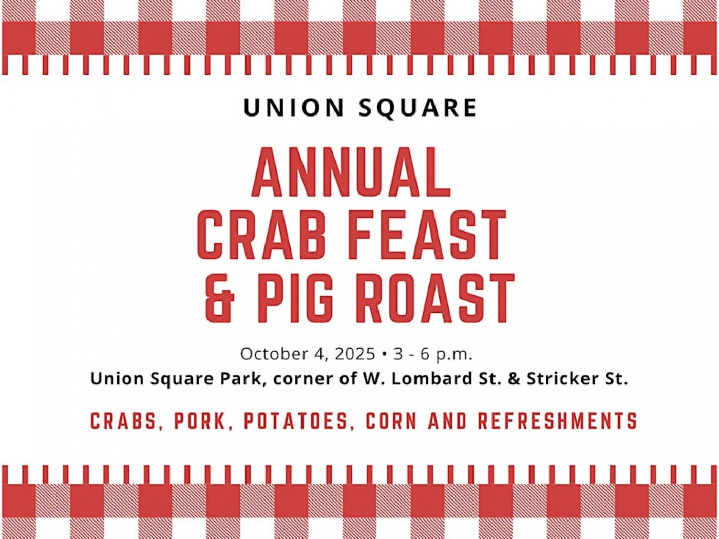 Union Square Crab Feast & Pig Roast Fundraiser