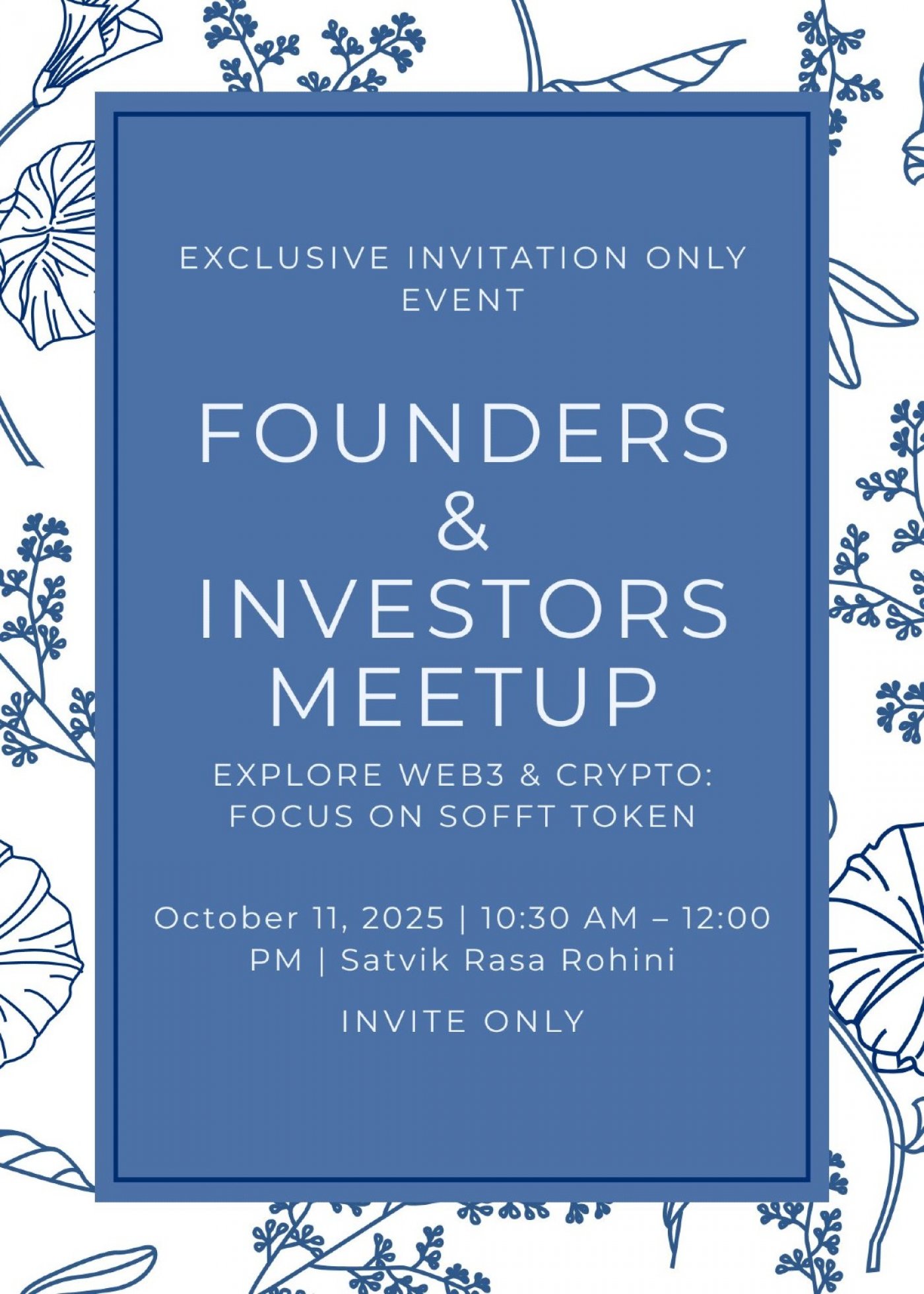Exclusive Founders & Investors Meetup for exploring WEB3 & Crypto - SOFFT Token