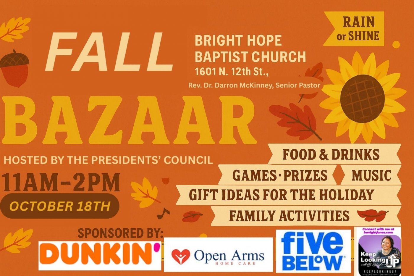 Bright Hope Baptist Church Fall Bazaar - Community Wide Event Rain or Shine