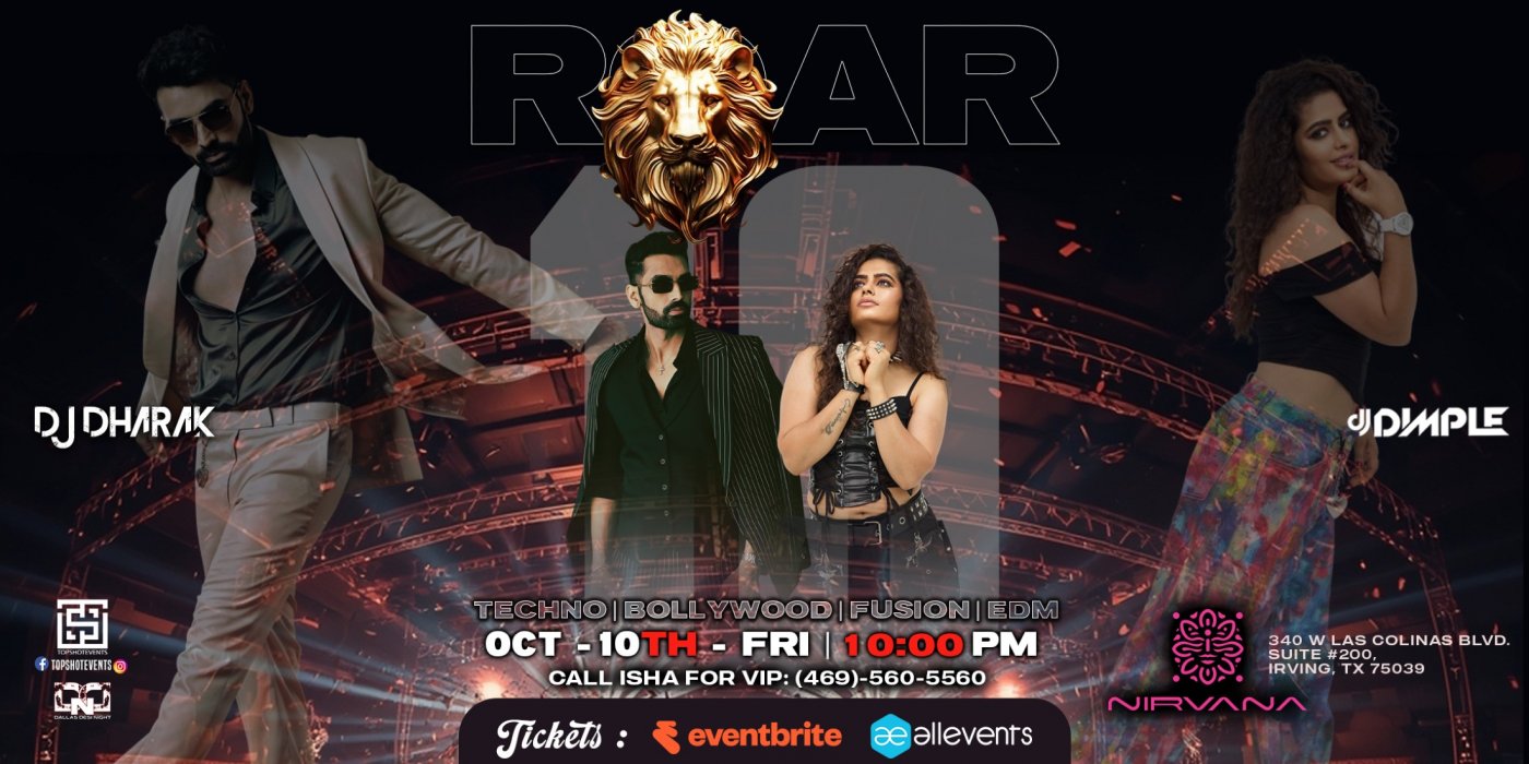 ROAR  WITH #1BOLLYWOOD NIGHT DJ DHARAK AND DJ DIMPLE  AT SAMBUCA360