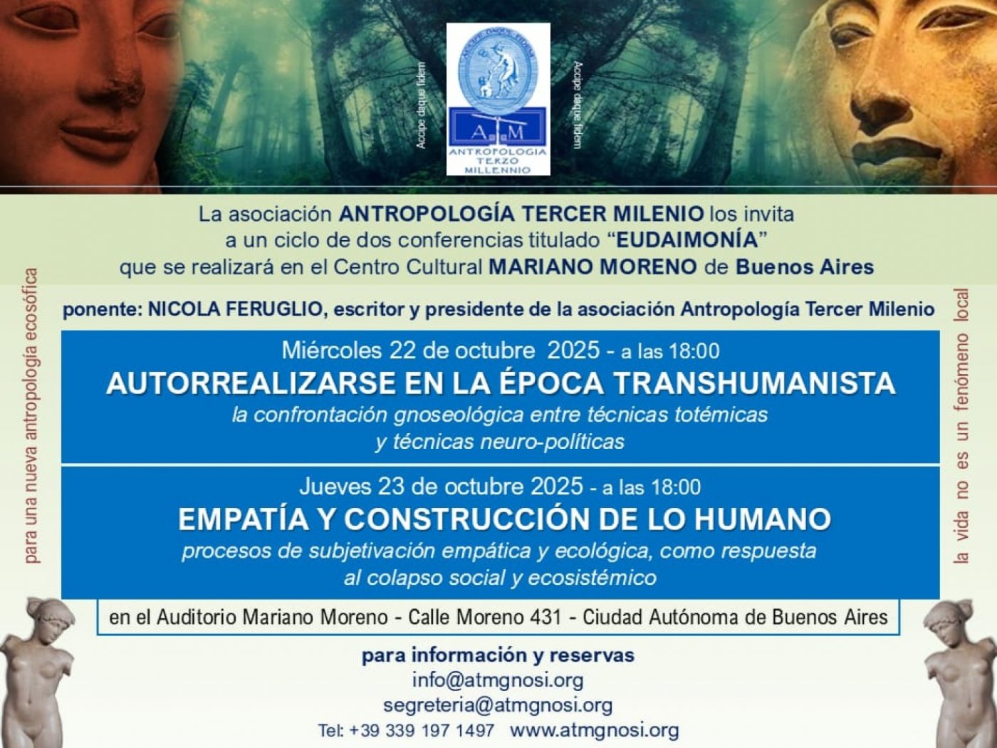 Nicola Feruglio: "EUDAIMON\u00cdA" (ciclo de conferencias en Buenos Aires)