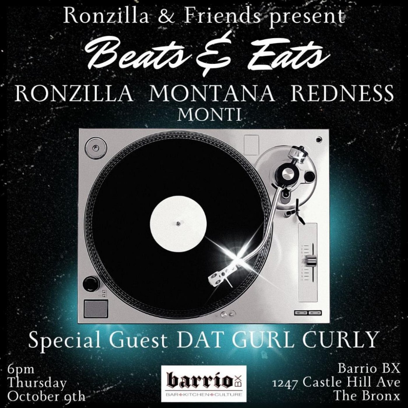 Beats & Eats: Montana, Ronzilla, REDness + Dat Gurl Curly
