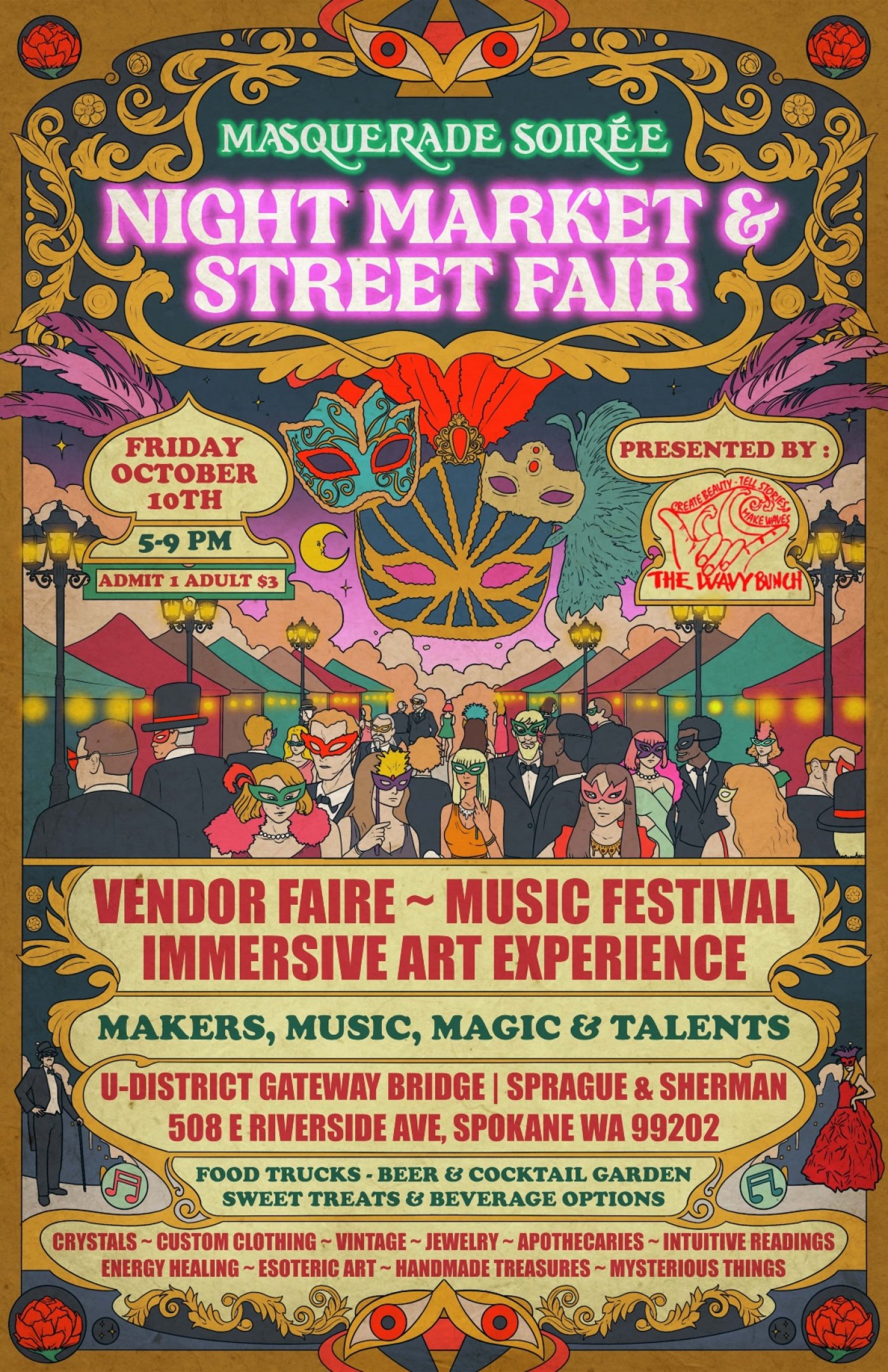 Masquerade Soir\u00e9e NIGHT MARKET & Street Fair