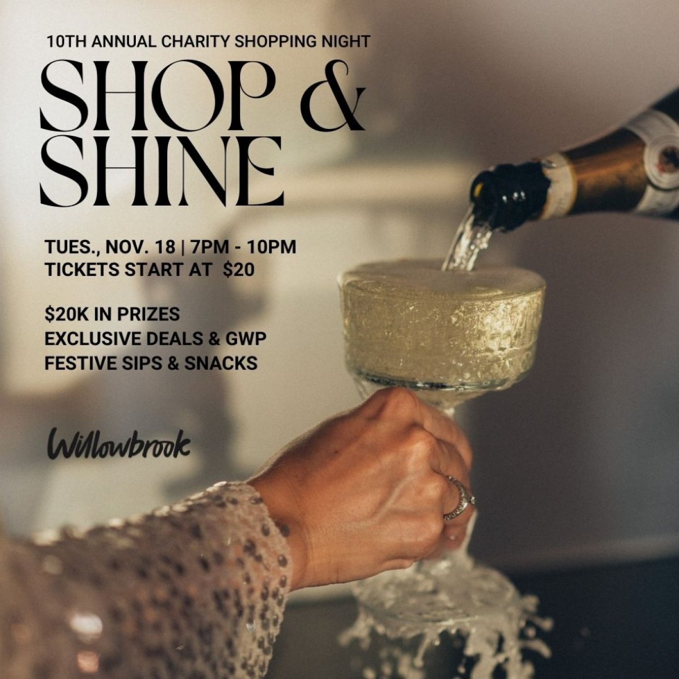 Willowbrook SHOP & SHINE Charity Shopping Night