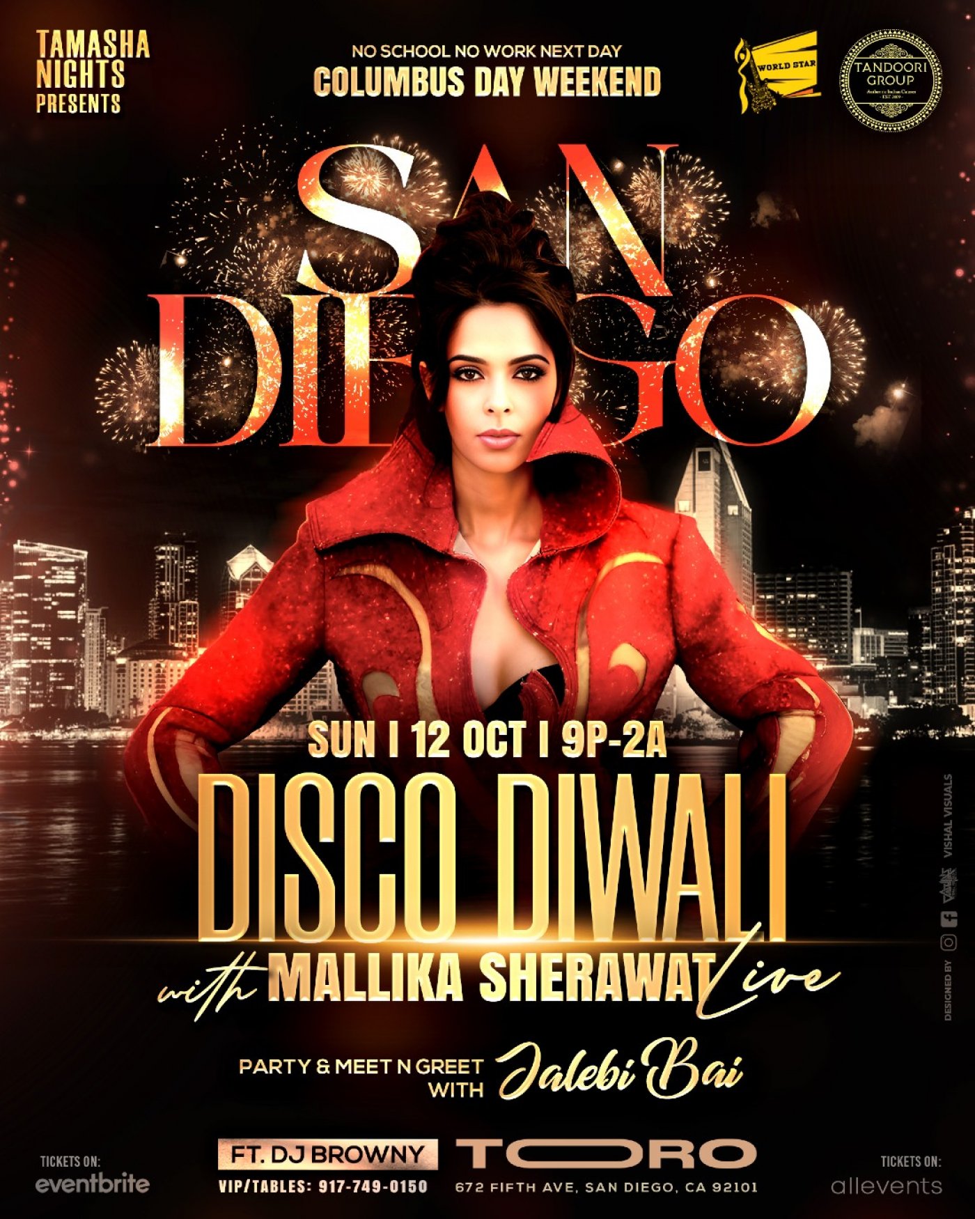 SAN DIEGO DIWALI WITH MALLIKA SHERAWAT LIVE @TORO NIGHTCLUB