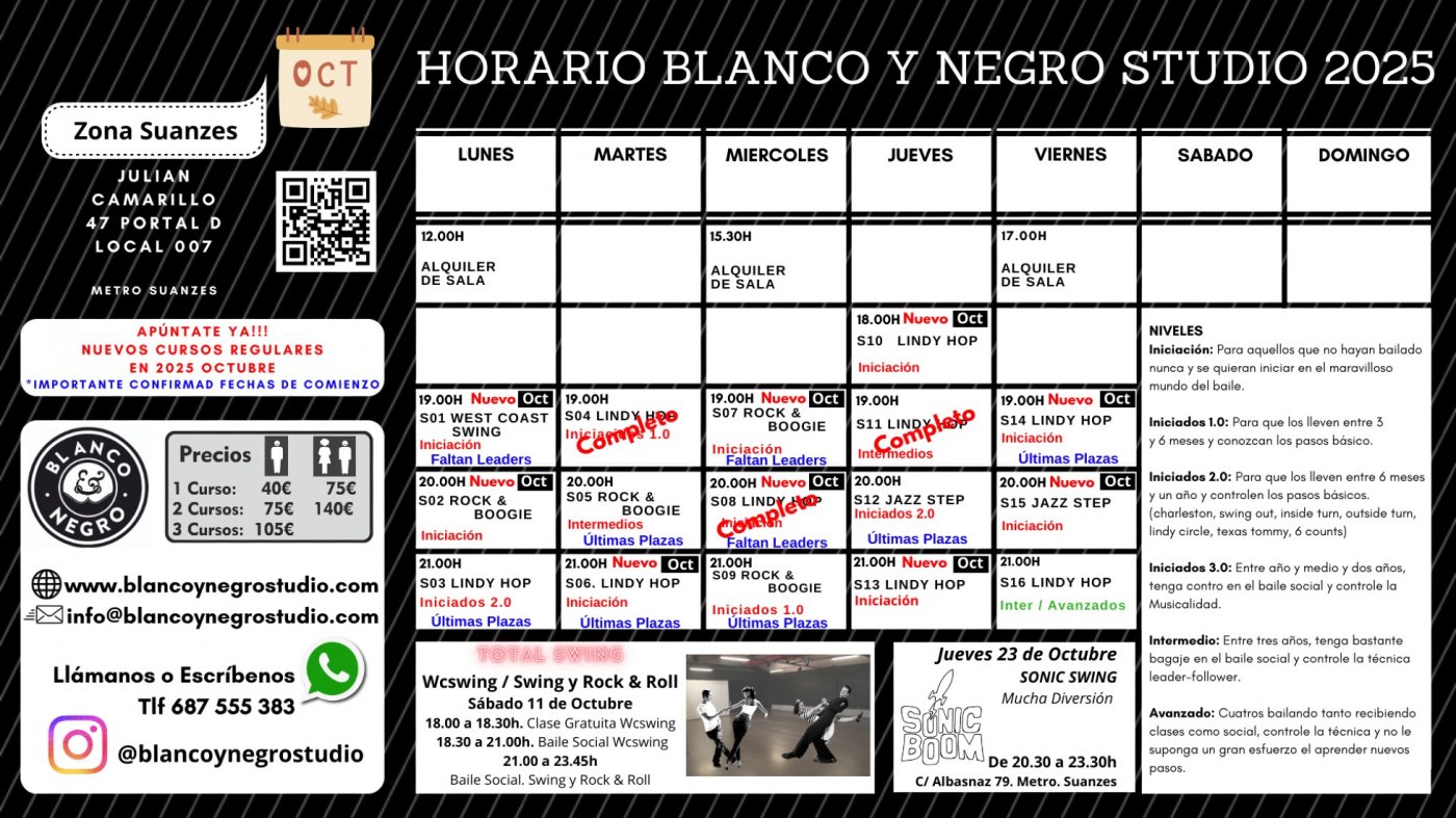 Clases Regulares de Swing, Rock &amp; Roll, Jazz Step y West Coast Swing en Madrid