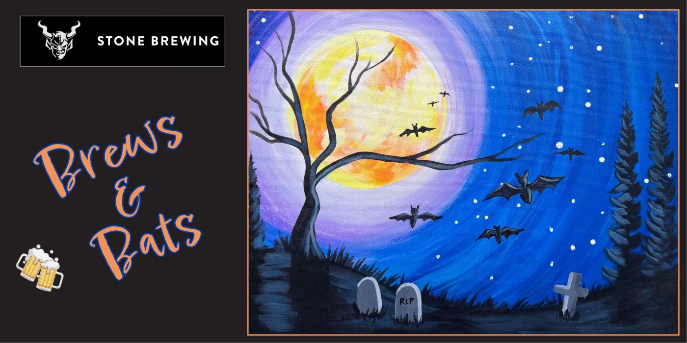 \u201cBrews and Bats\u201d \u2013 Halloween Paint and Sip Oceanside