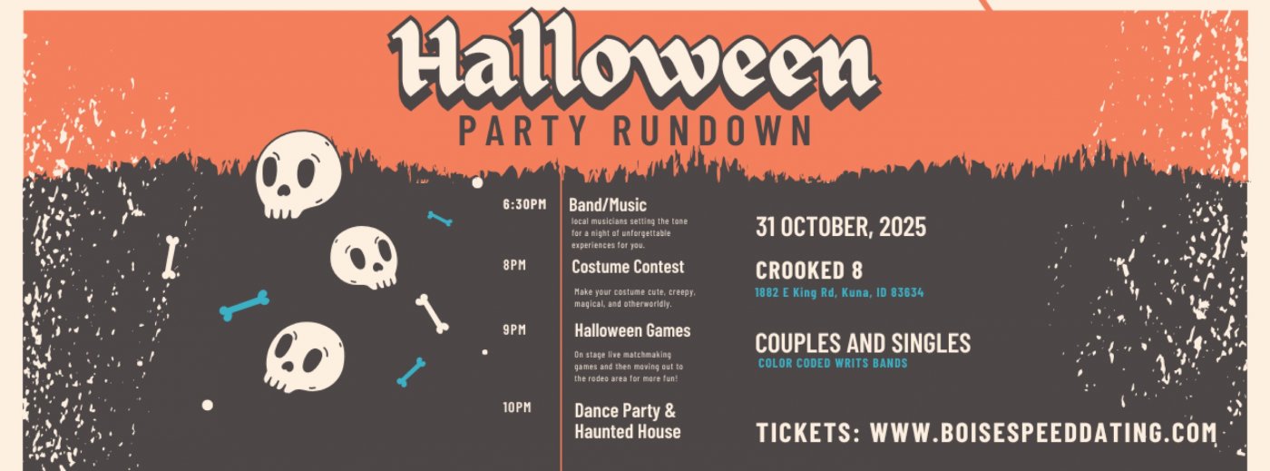 \ud83c\udf83\ud83d\udc7b Boise Speed Dating Cute & Creepy Halloween Party at Crooked 8\ud83d\udc7b \ud83c\udf83