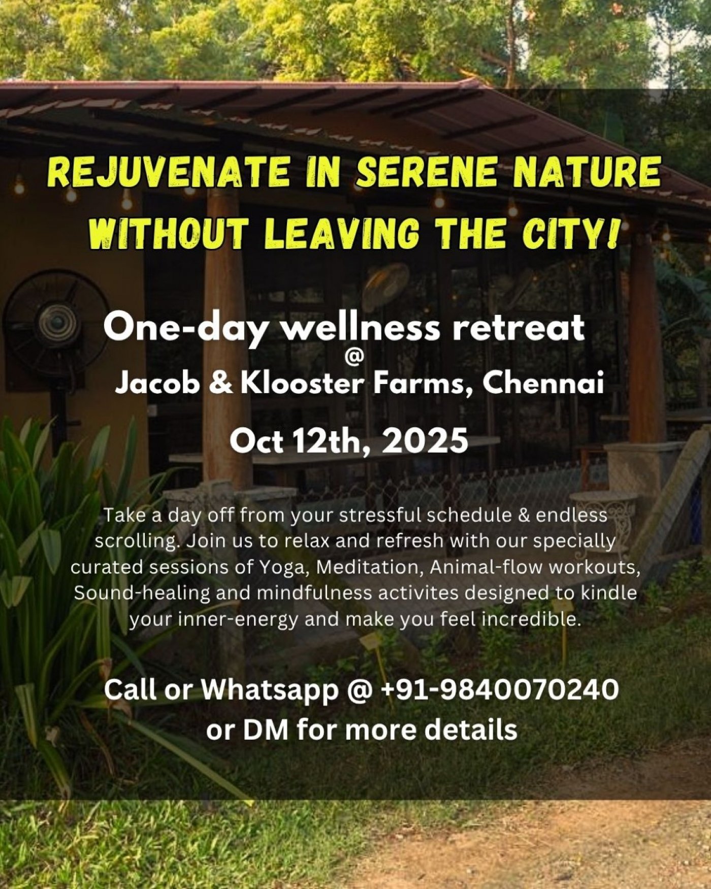 One-day Wellness Retreat in Chennai