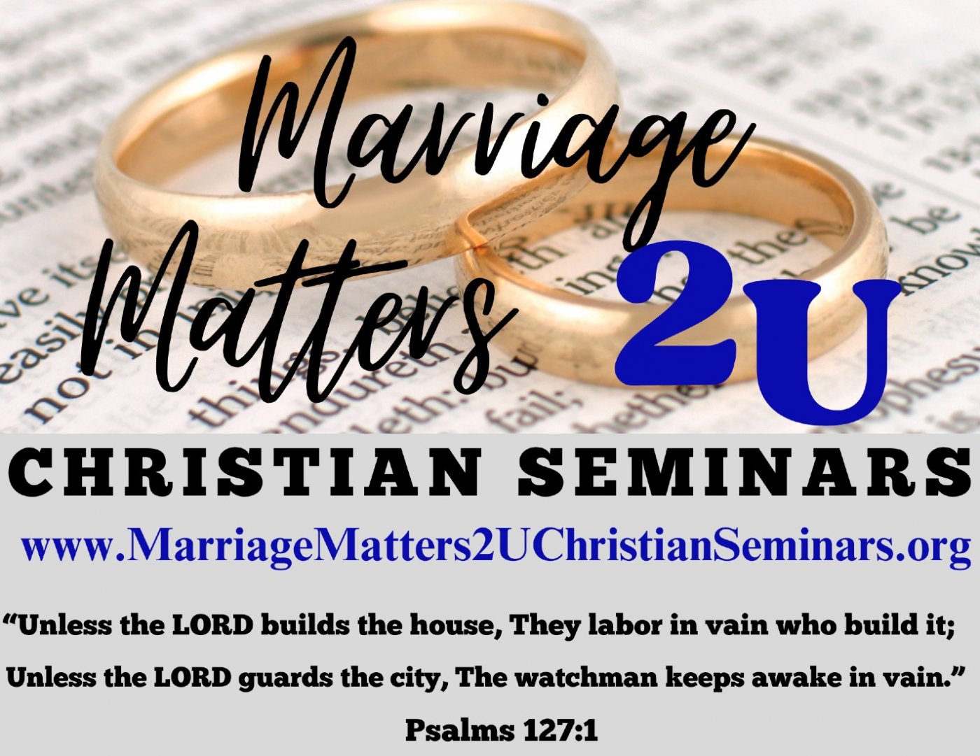 Marriage Matters 2U Christian Seminars Live Q & A -Thursday, November 20th 7:00PM