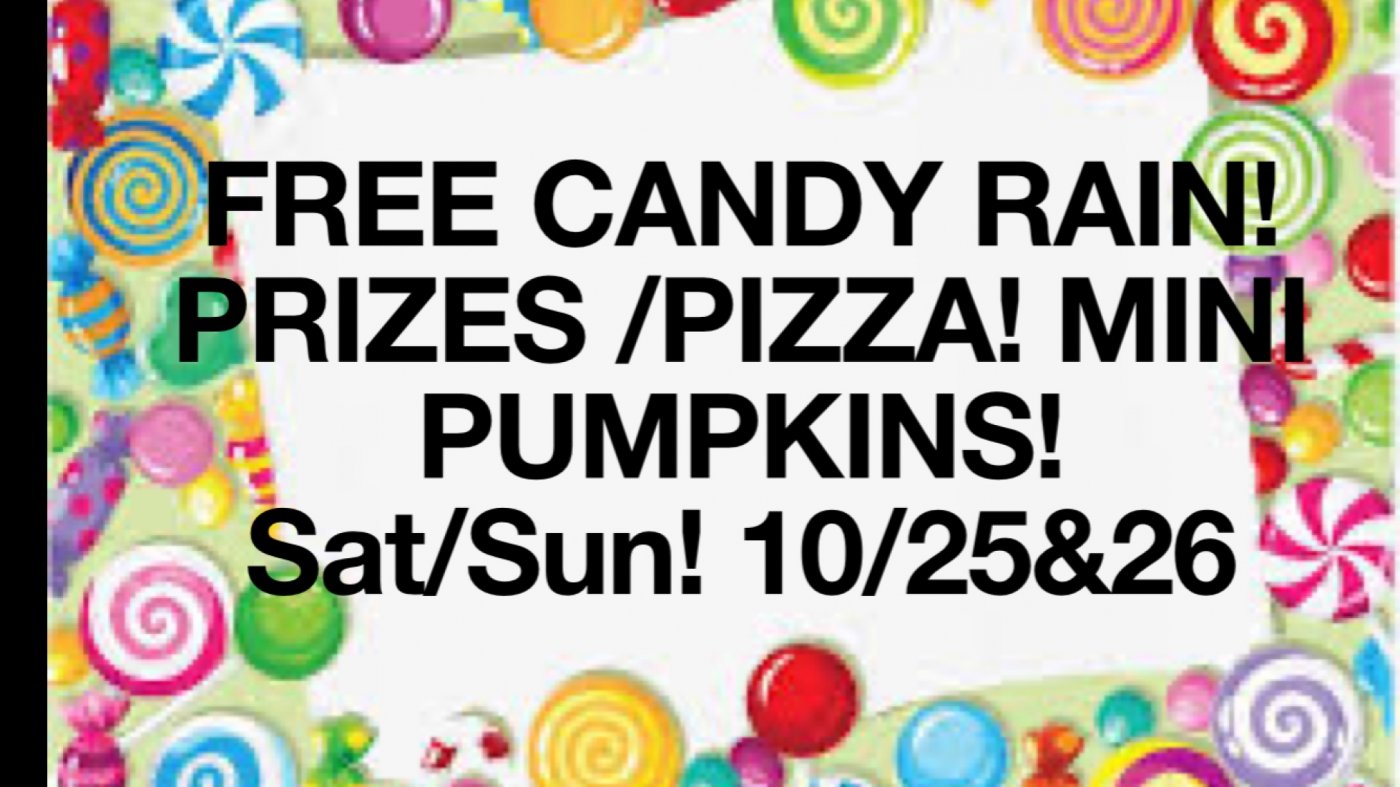 FREE CANDY RAIN! PIZZA! MINI PUMPKINS! PRIZES! DOWNTOWN!