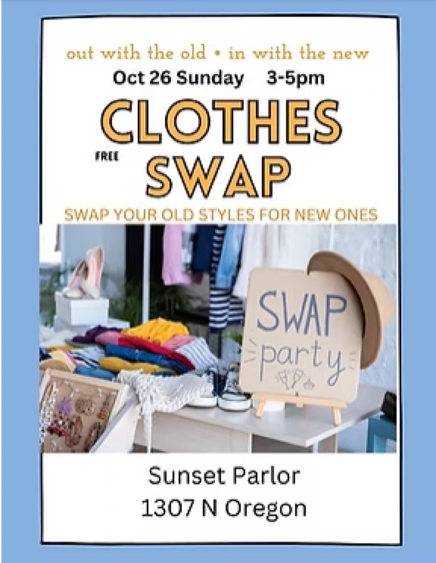 Clothing Swap at Sunset Parlor