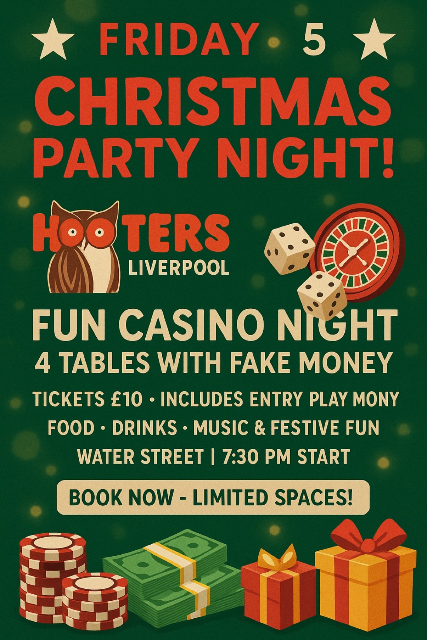 \ud83c\udf84 Hooters Liverpool Christmas Party \u2013 Fun Casino Night