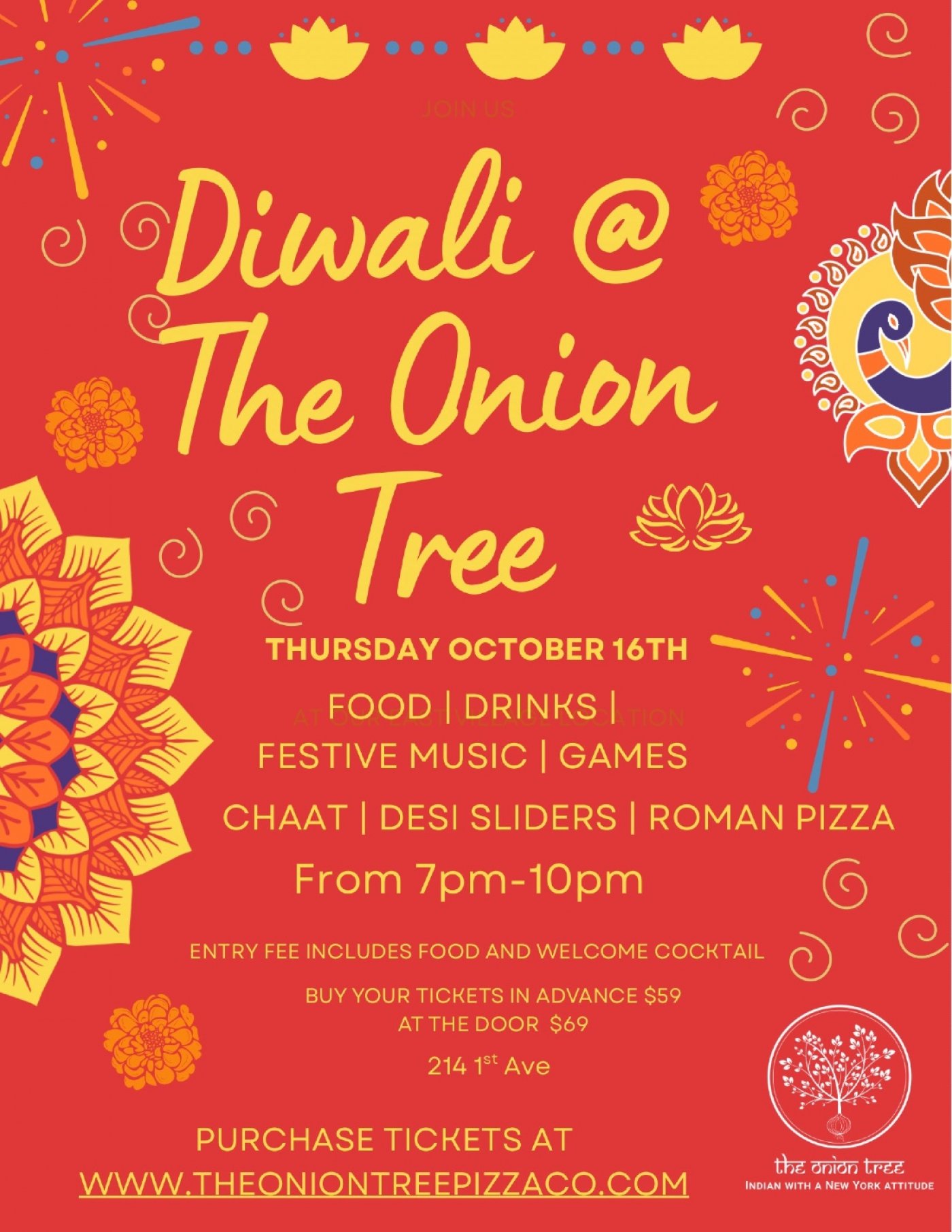 Diwali Party at The Onion Tree Pizza Co!