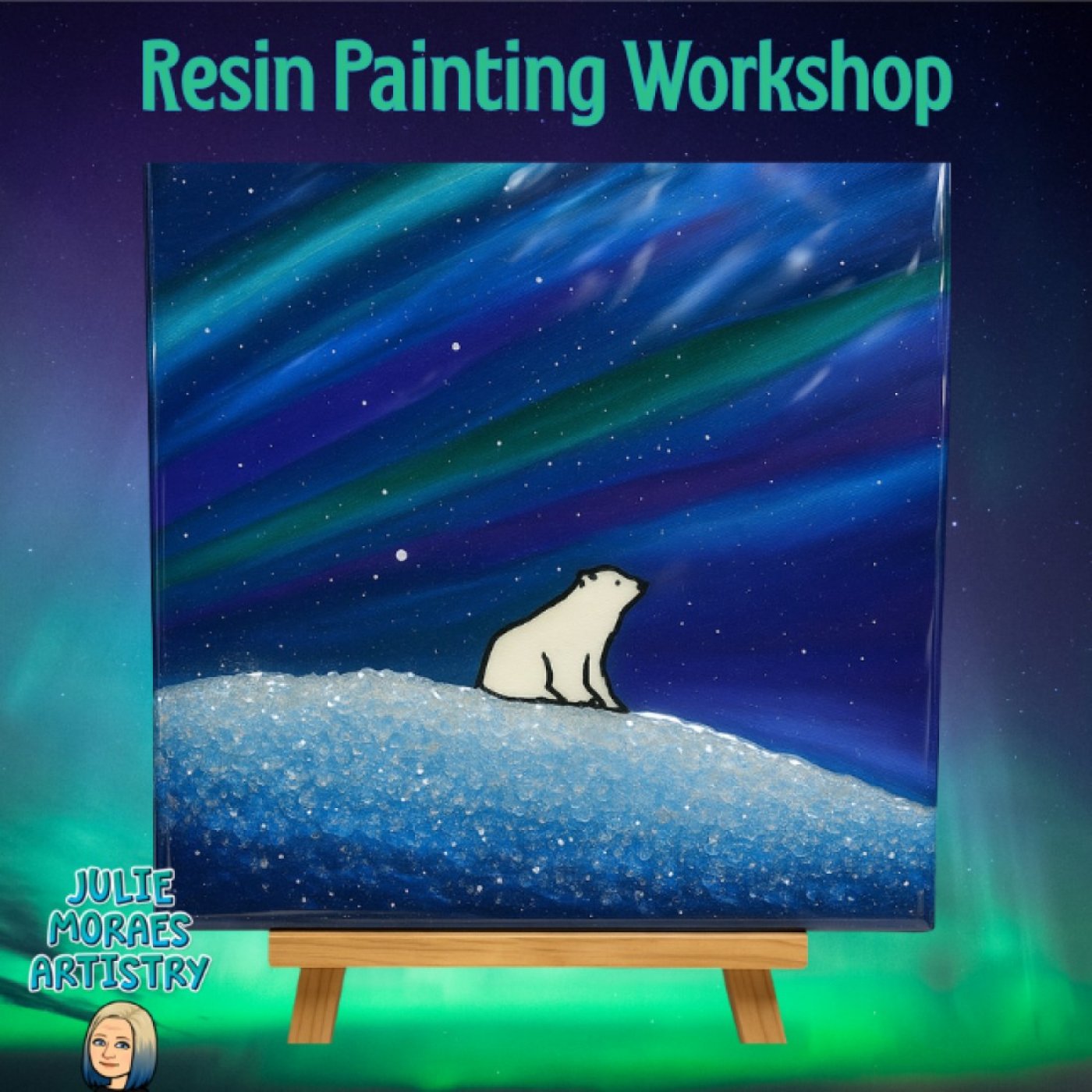 Polar Bear Resin Painting Class ~ADVANCED RESERVATION REQUIRED