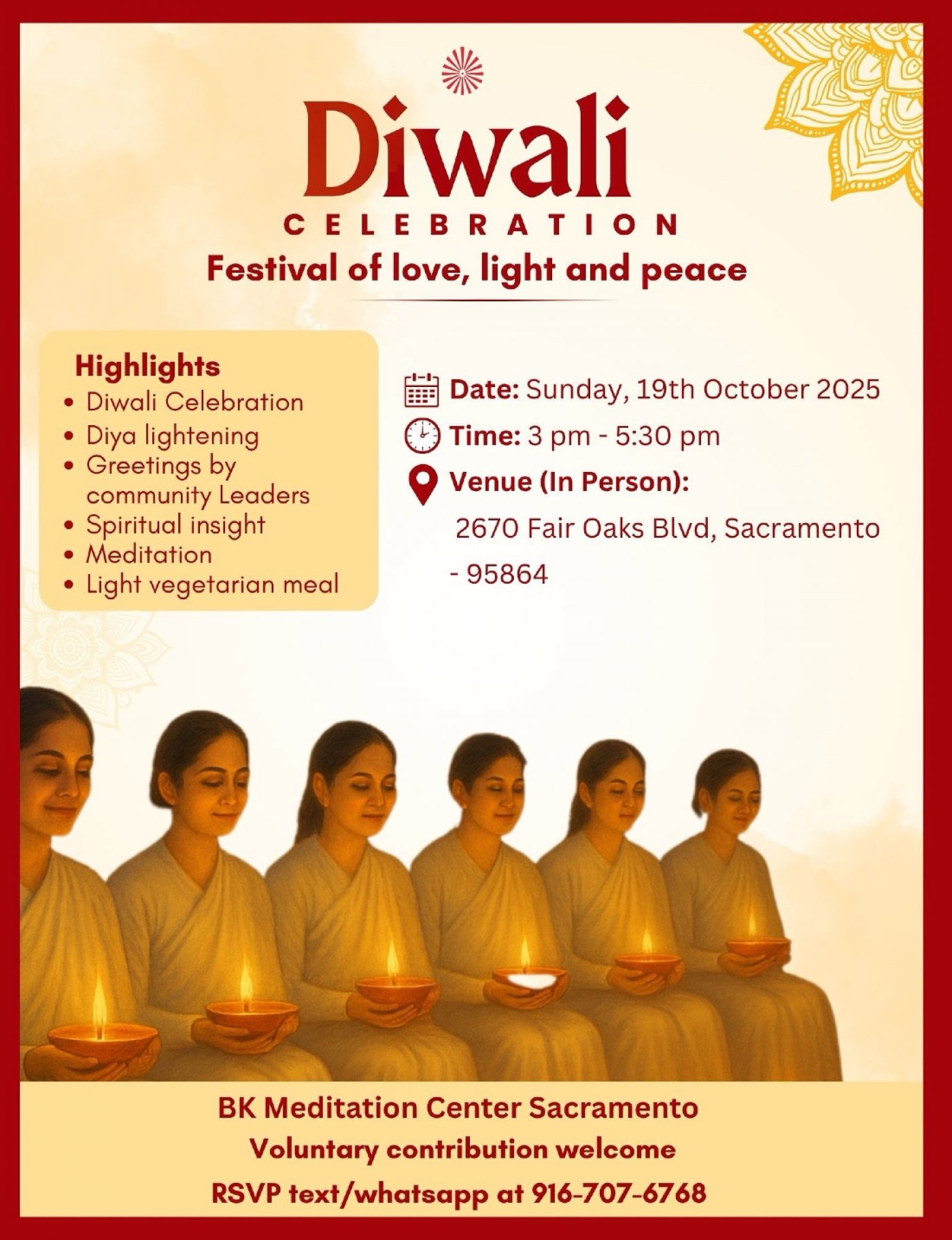 Diwali Celebration Festival of Love, Light & Peace